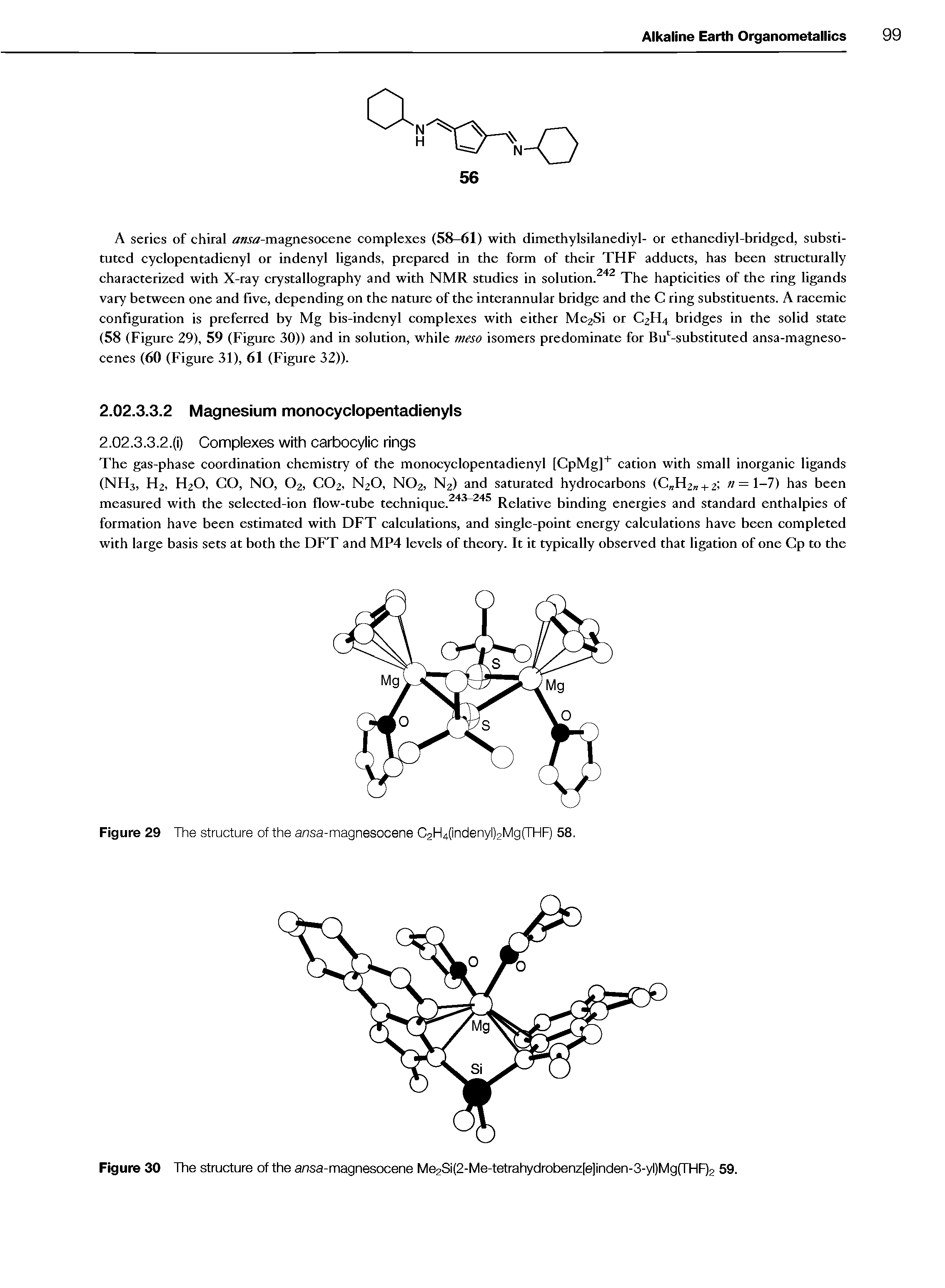 Figure 30 The structure of the ansa-magnesocene Me2Si(2-Me-tetrahydrobenz[e]inden-3-yl)Mg(THF)2 59.