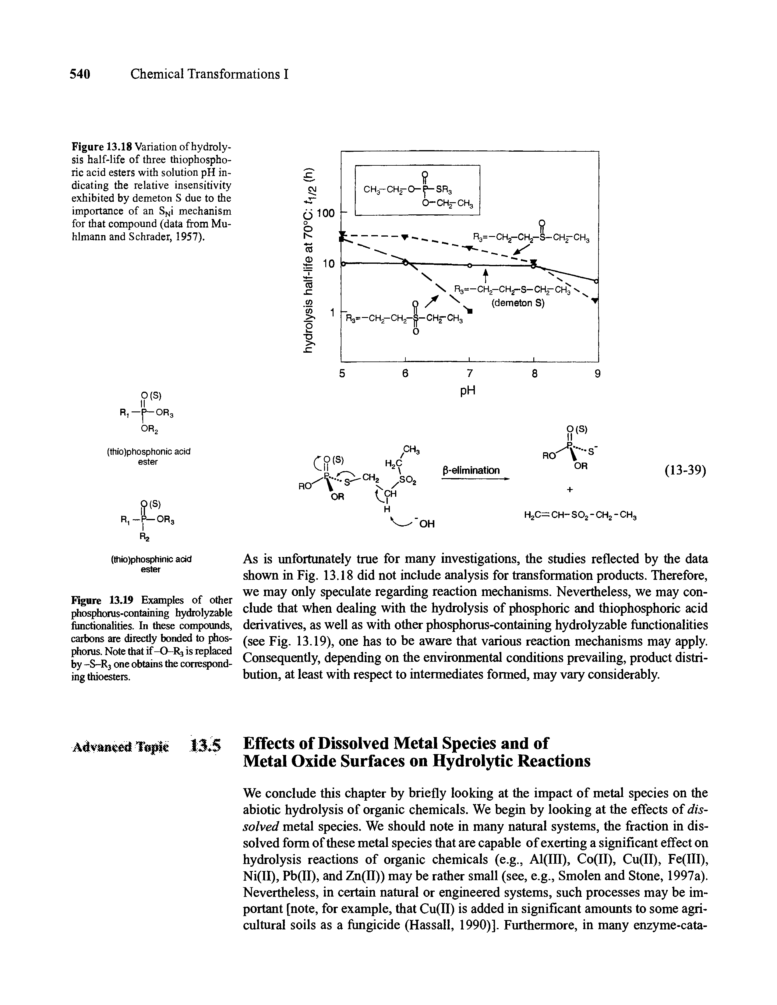 Figure 13.19 Examples of other phosphorus-containing hydrolyzable functionalities. In these compounds, carbons are directly bonded to phosphorus. Note that if-0-R3 is replaced by -S-Rj one obtains the corresponding thioesters.