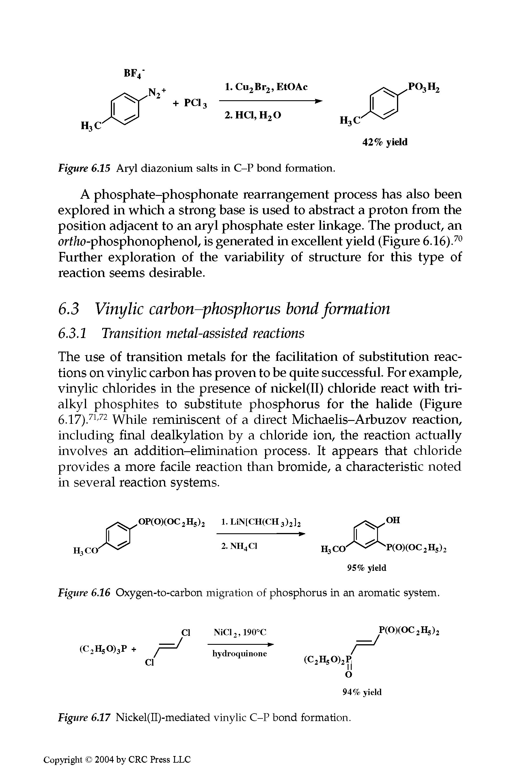 Figure 6.16 Oxygen-to-carbon migration of phosphorus in an aromatic system.