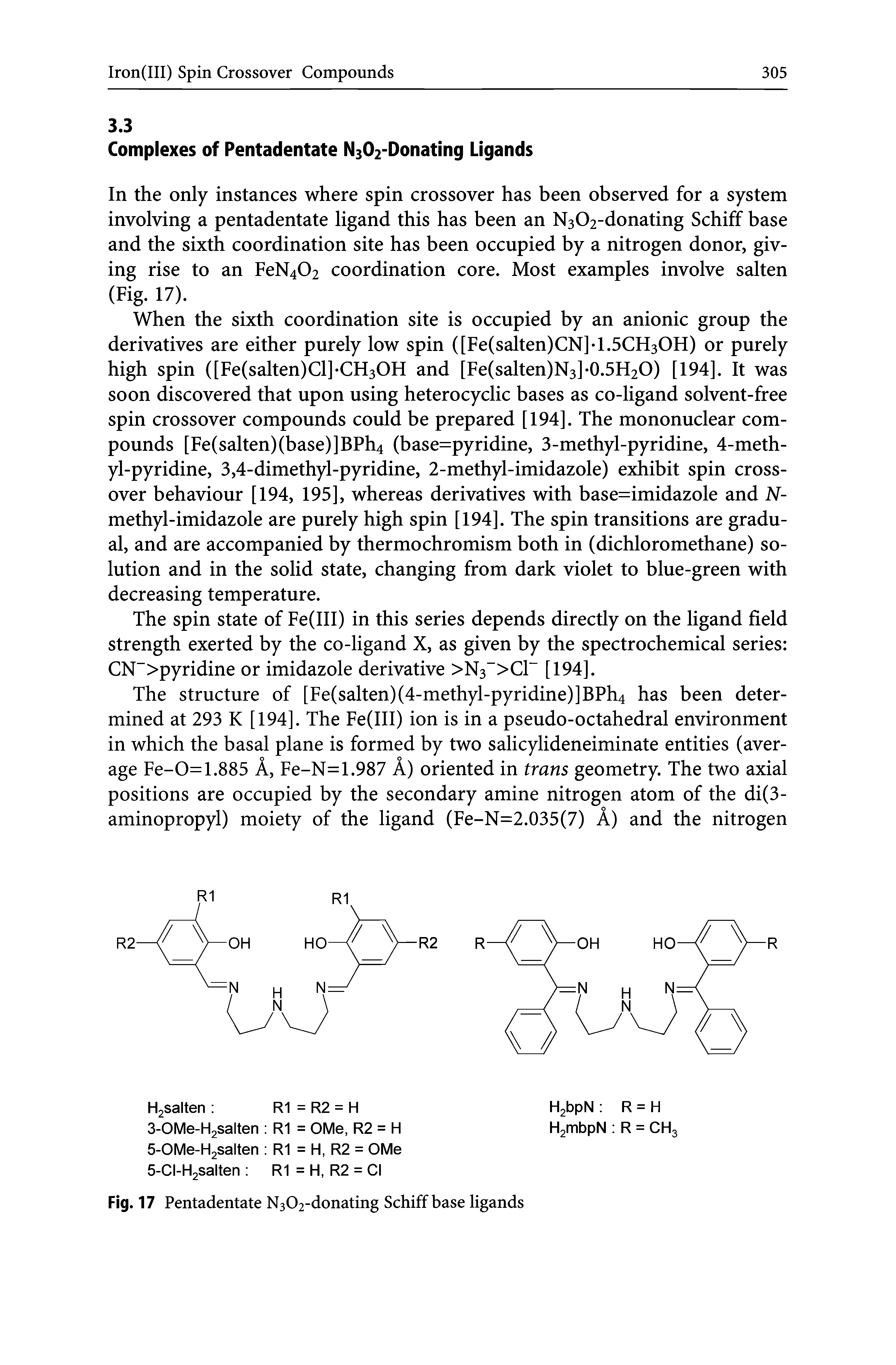 Fig. 17 Pentadentate N302-donating Schiff base ligands...