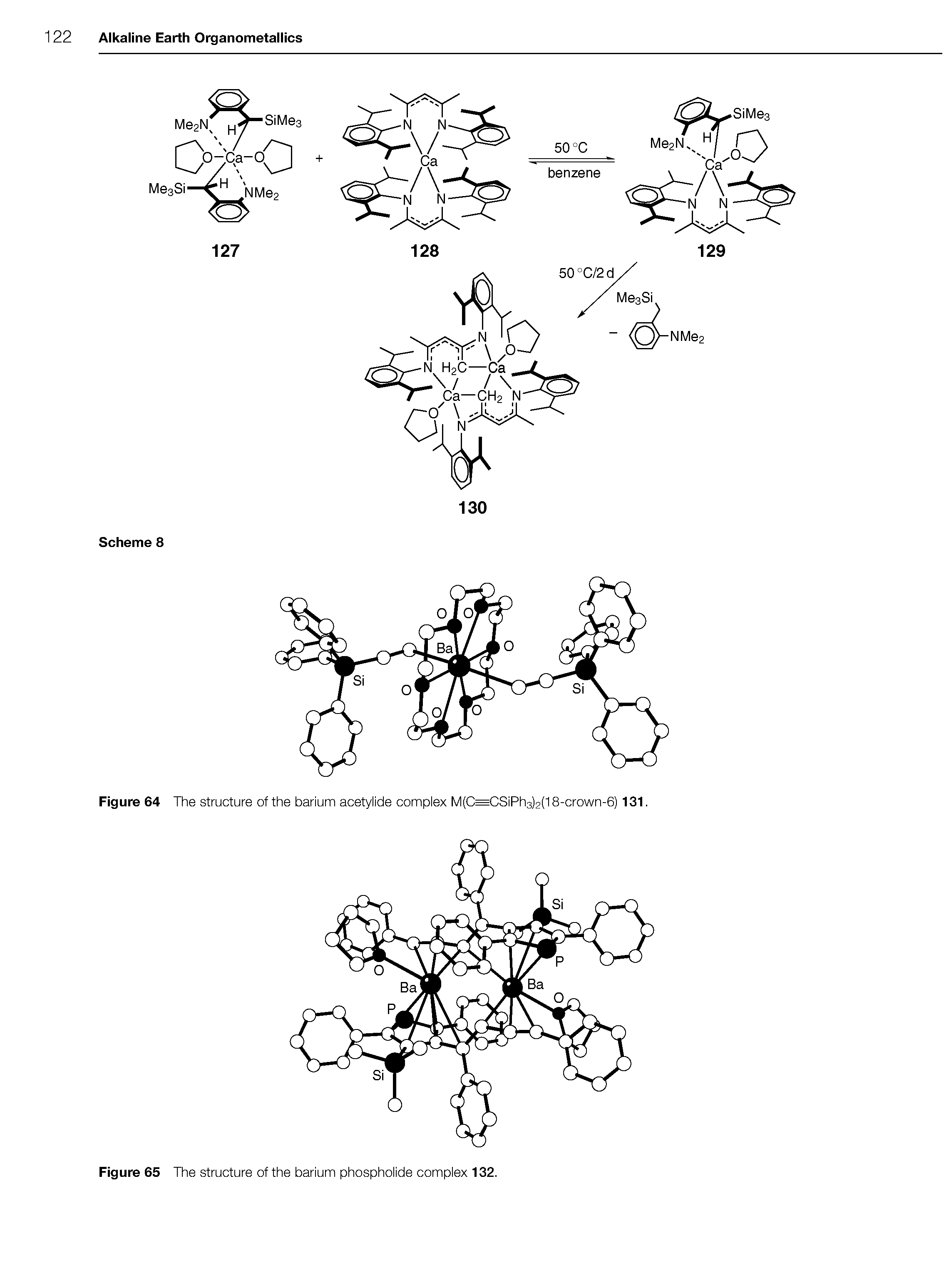 Figure 64 The structure of the barium acetylide complex M(C=CSiPh3)2(18-crown-6) 131.