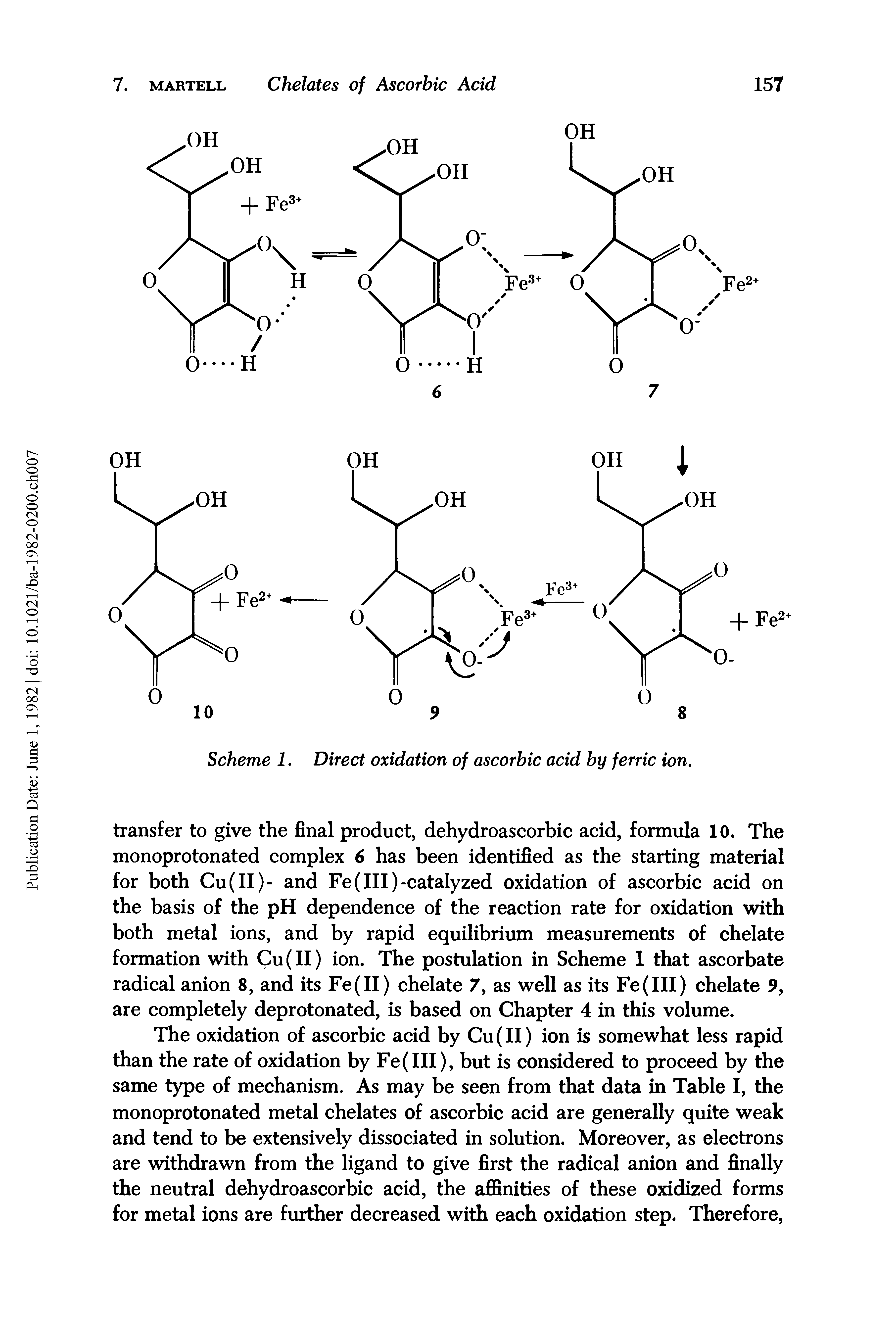 Scheme 1. Direct oxidation of ascorbic acid by ferric ion.