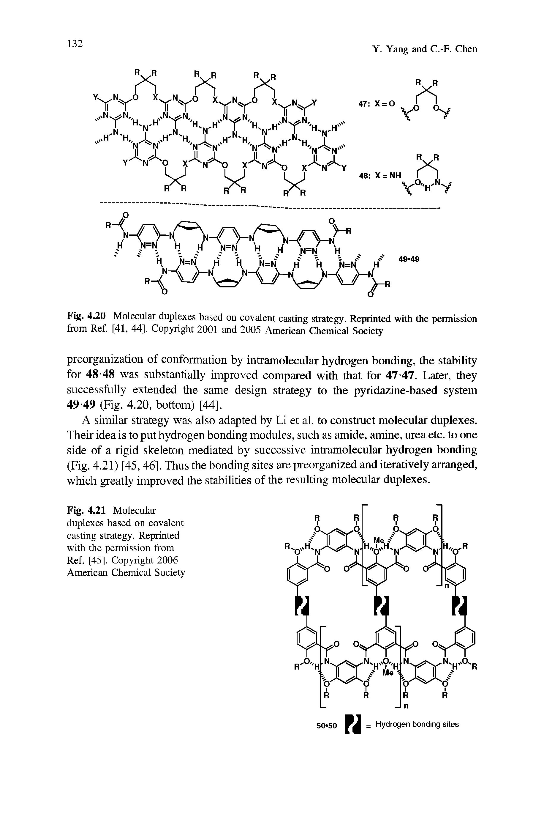 Fig. 4.20 Molecular duplexes based on covalent casting strategy. Repinted with the permission from Ref. [41, 44]. Copyright 2001 and 2005 Amaican Chemical Society...