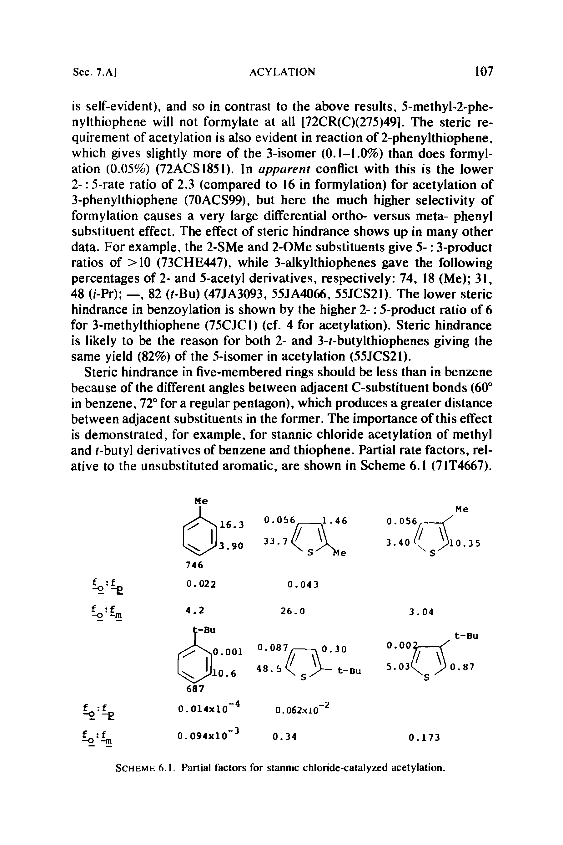 Scheme 6.1. Partial factors for stannic chloride-catalyzed acetylation.