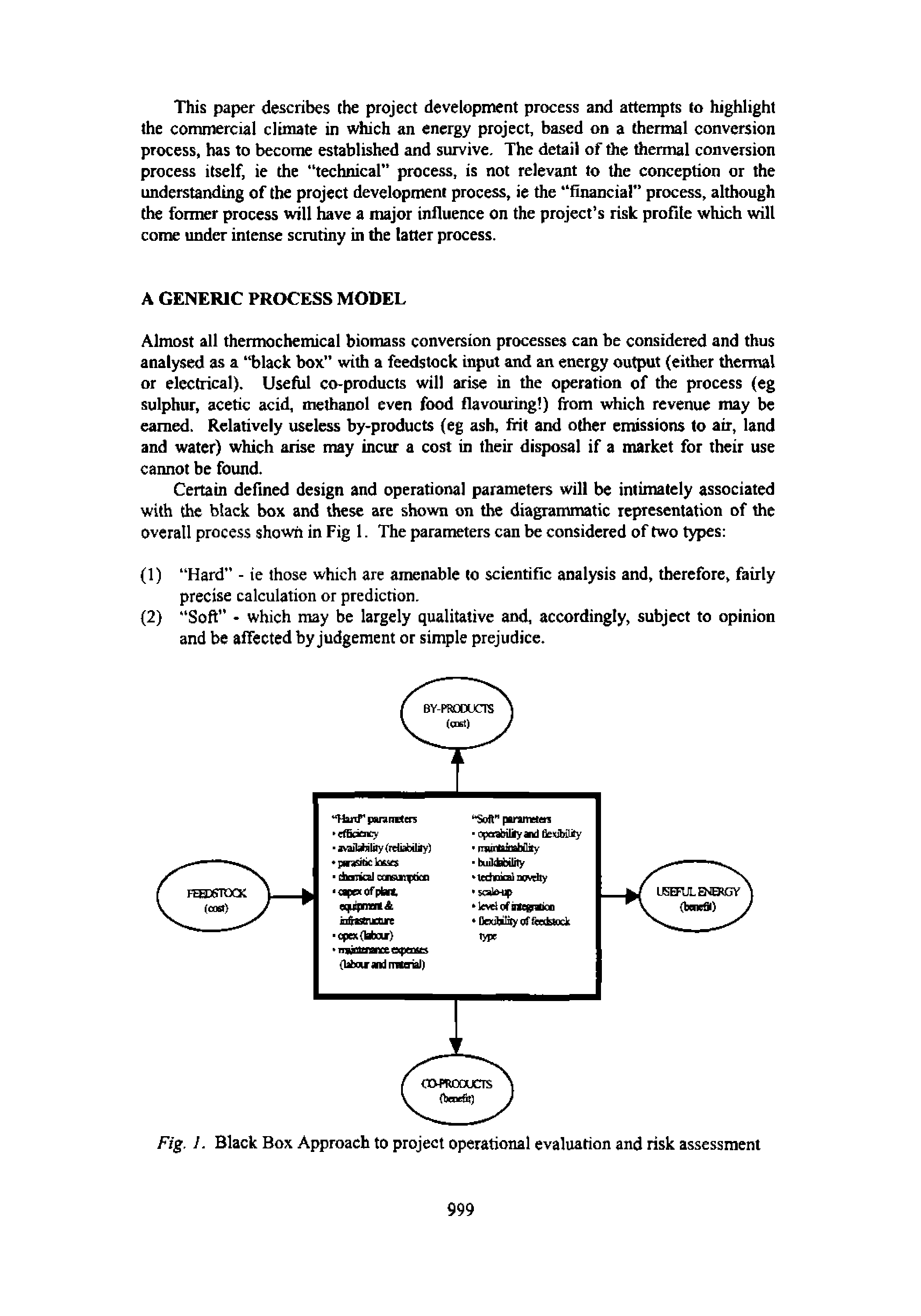 Fig. ]. Black Box Approach to project operational evaluation and risk assessment...