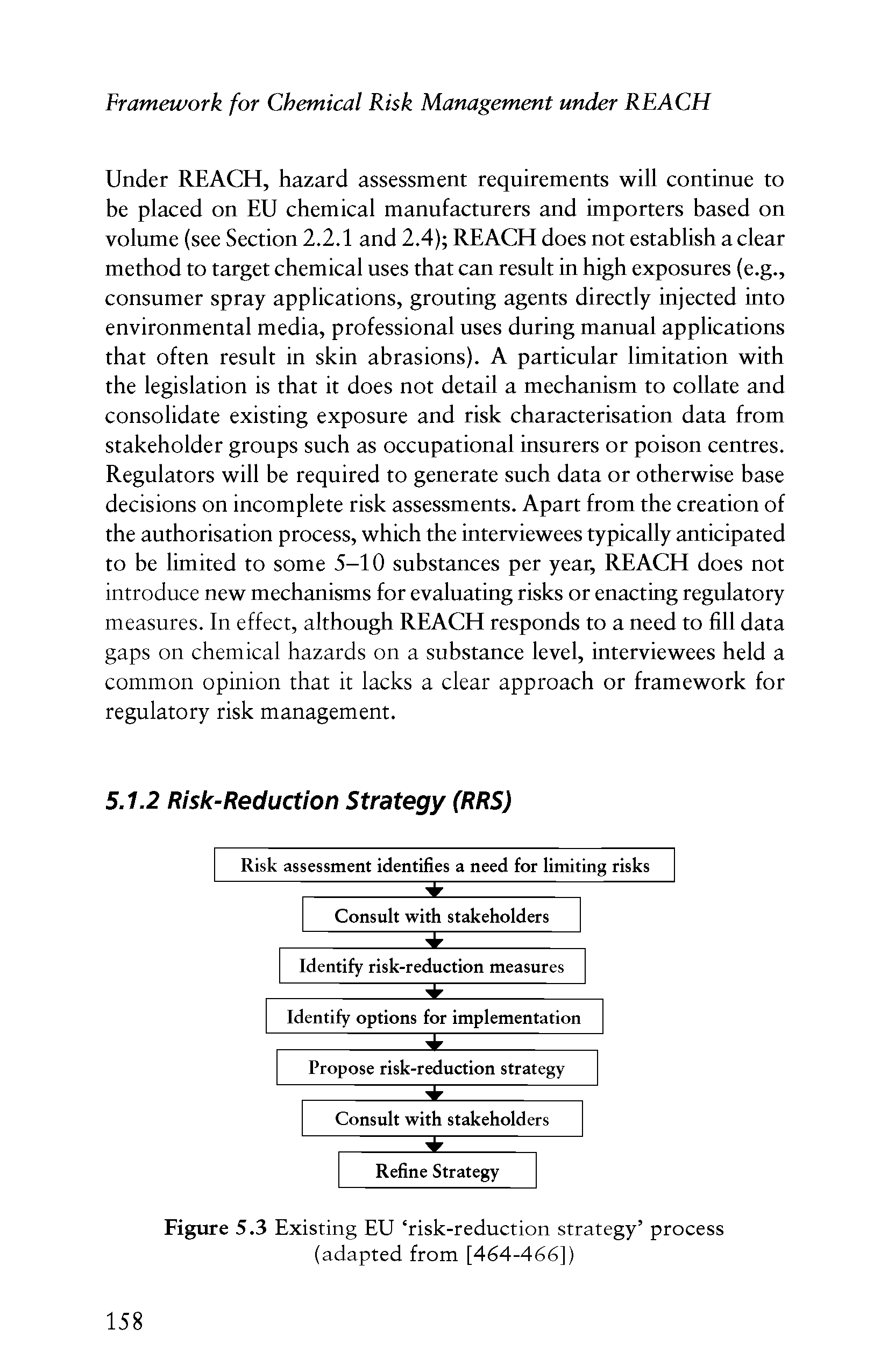 Figure 5.3 Existing EU risk-reduction strategy process (adapted from [464-466])...