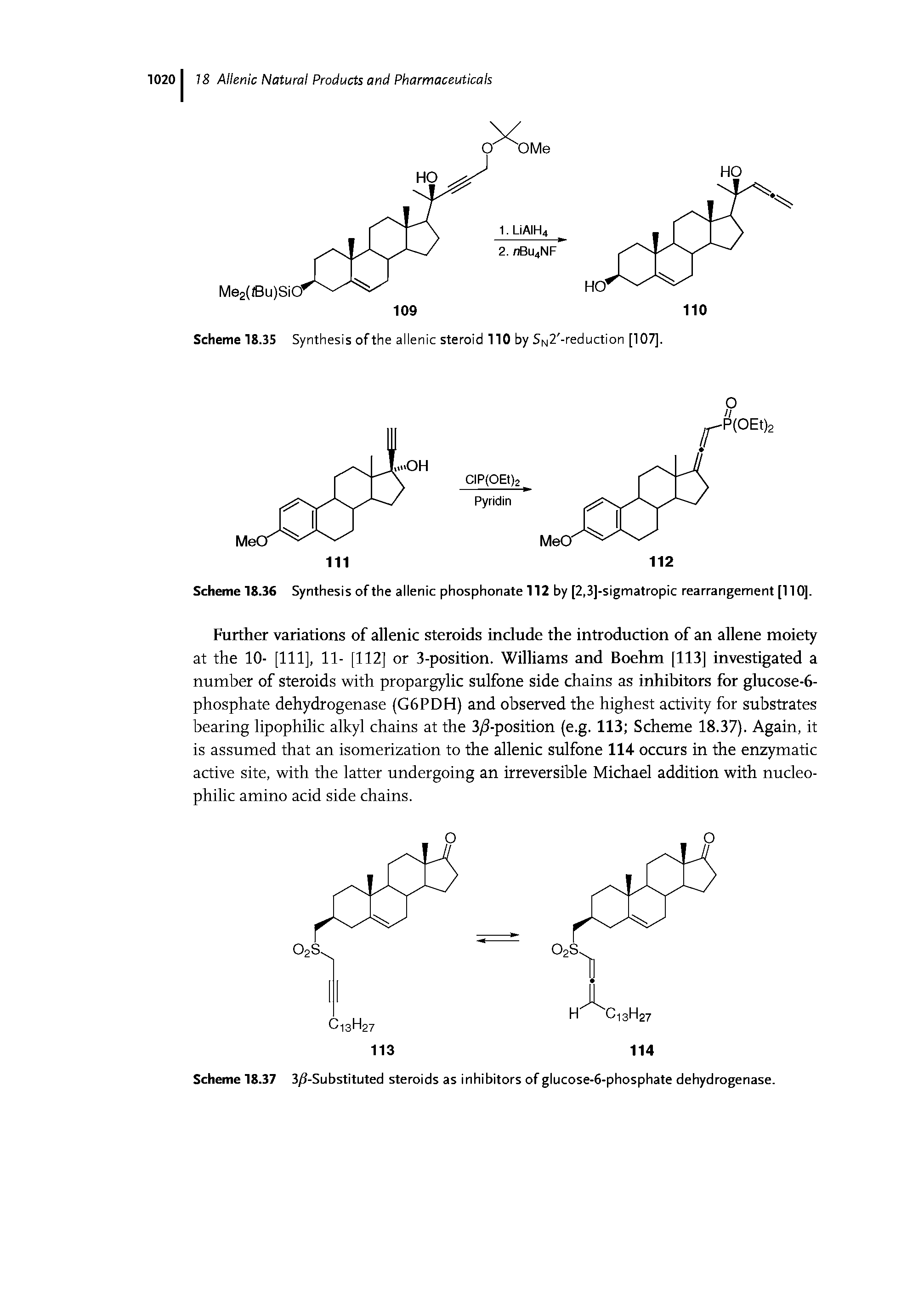 Scheme 18.36 Synthesis of the allenic phosphonate 112 by [2,3]-sigmatropic rearrangement [110].