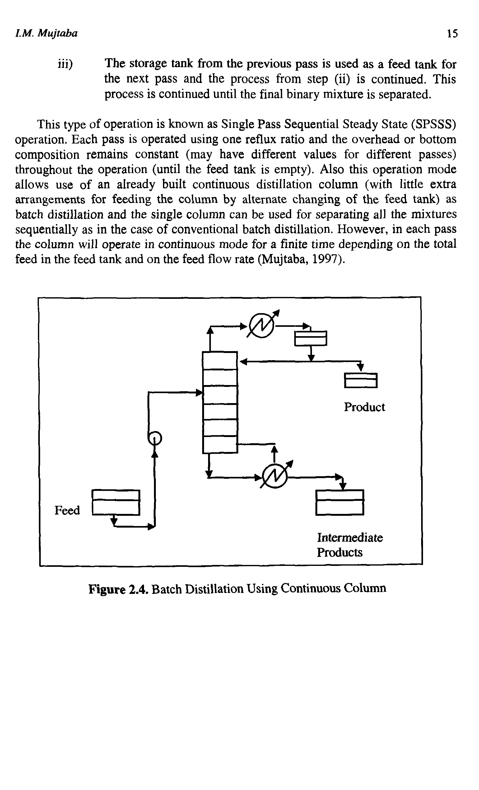 Figure 2.4. Batch Distillation Using Continuous Column...