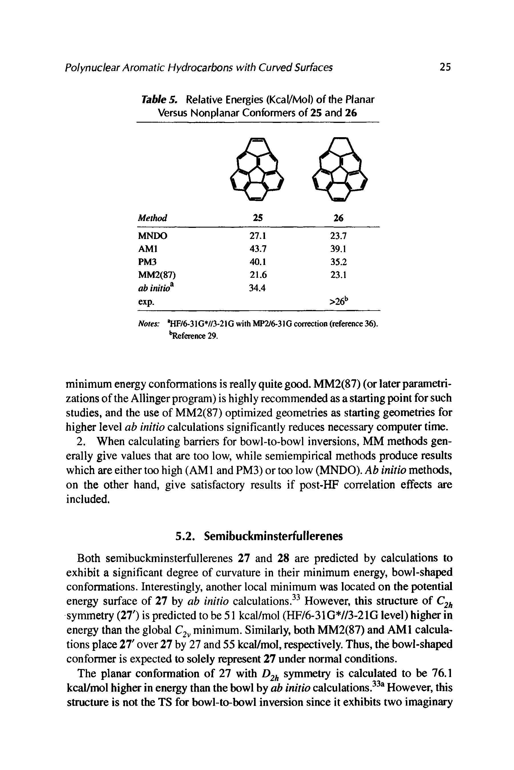 Table 5. Relative Energies (Kcal/Mol) of the Planar Versus Nonplanar Conformers of 25 and 26...