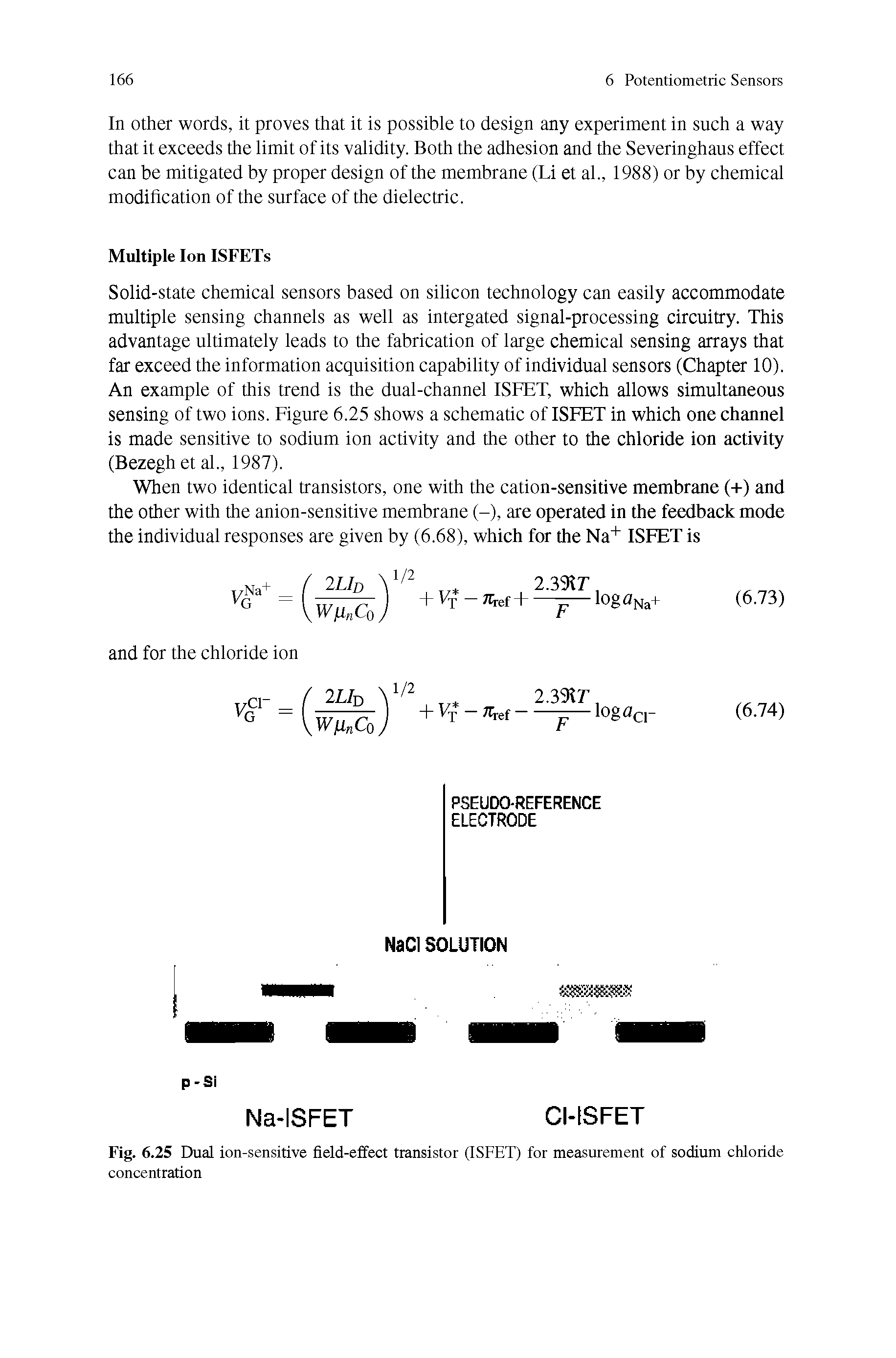 Fig. 6.25 Dual ion-sensitive field-effect transistor (ISFET) for measurement of sodium chloride concentration...