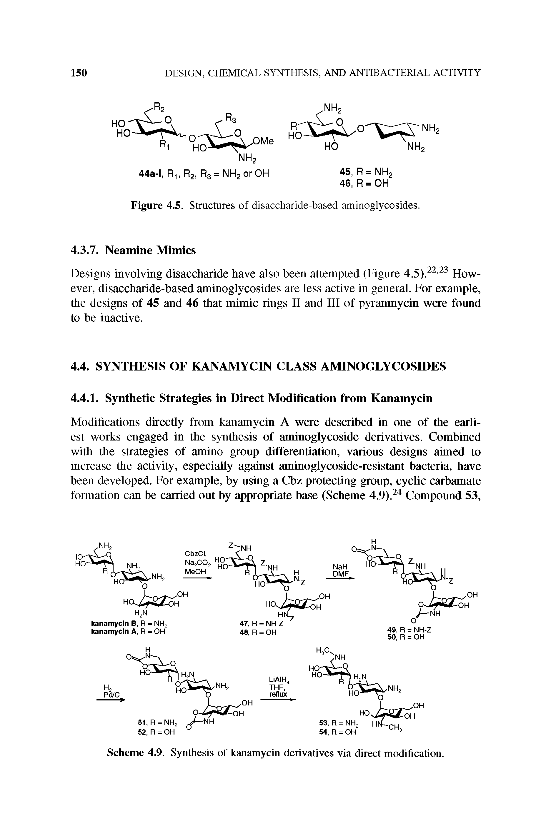 Scheme 4,9. Synthesis of kanamycin derivatives via direct modification.
