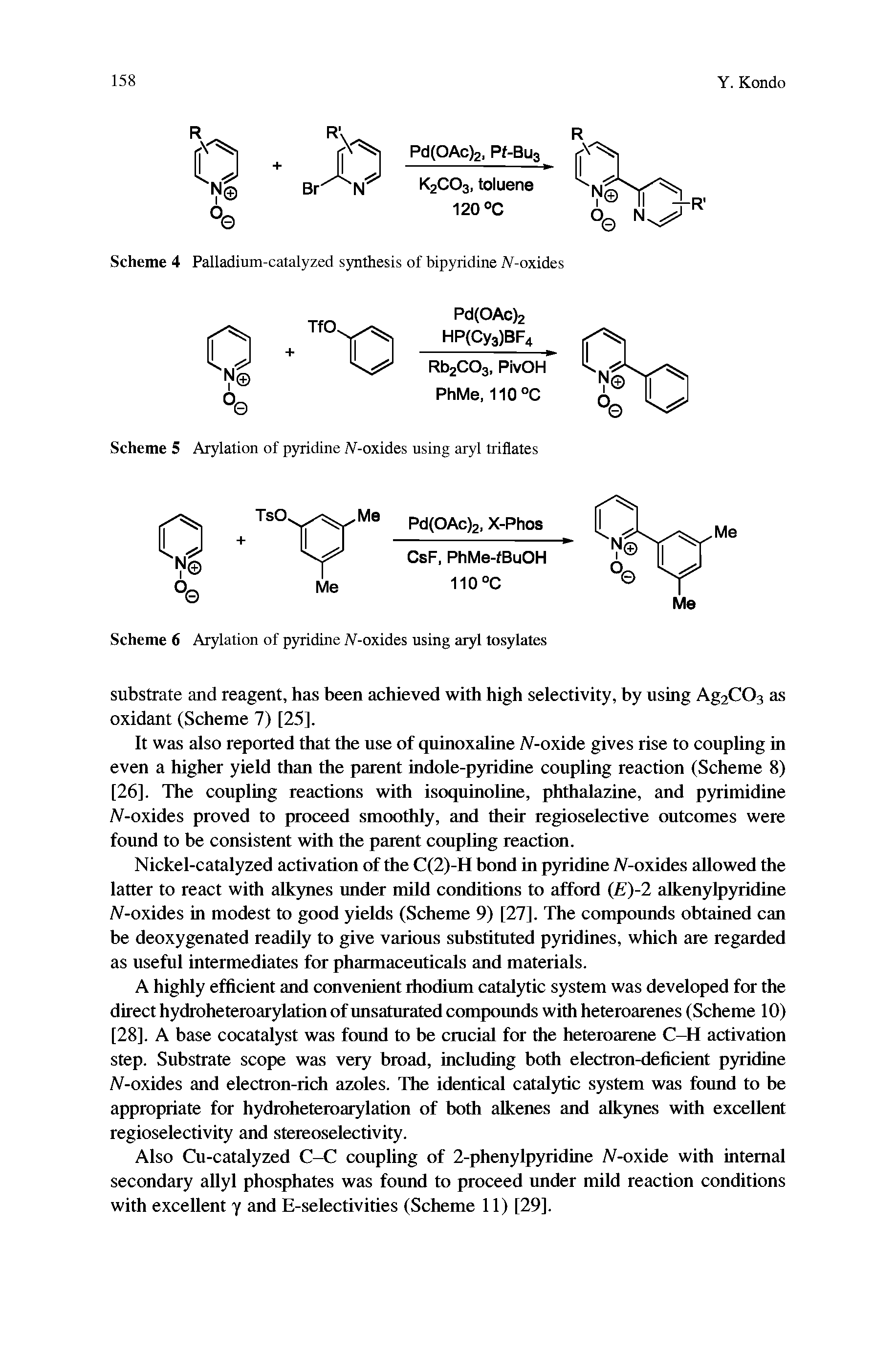Scheme 5 Arylation of pyridine Al-oxides using aryl triflates...