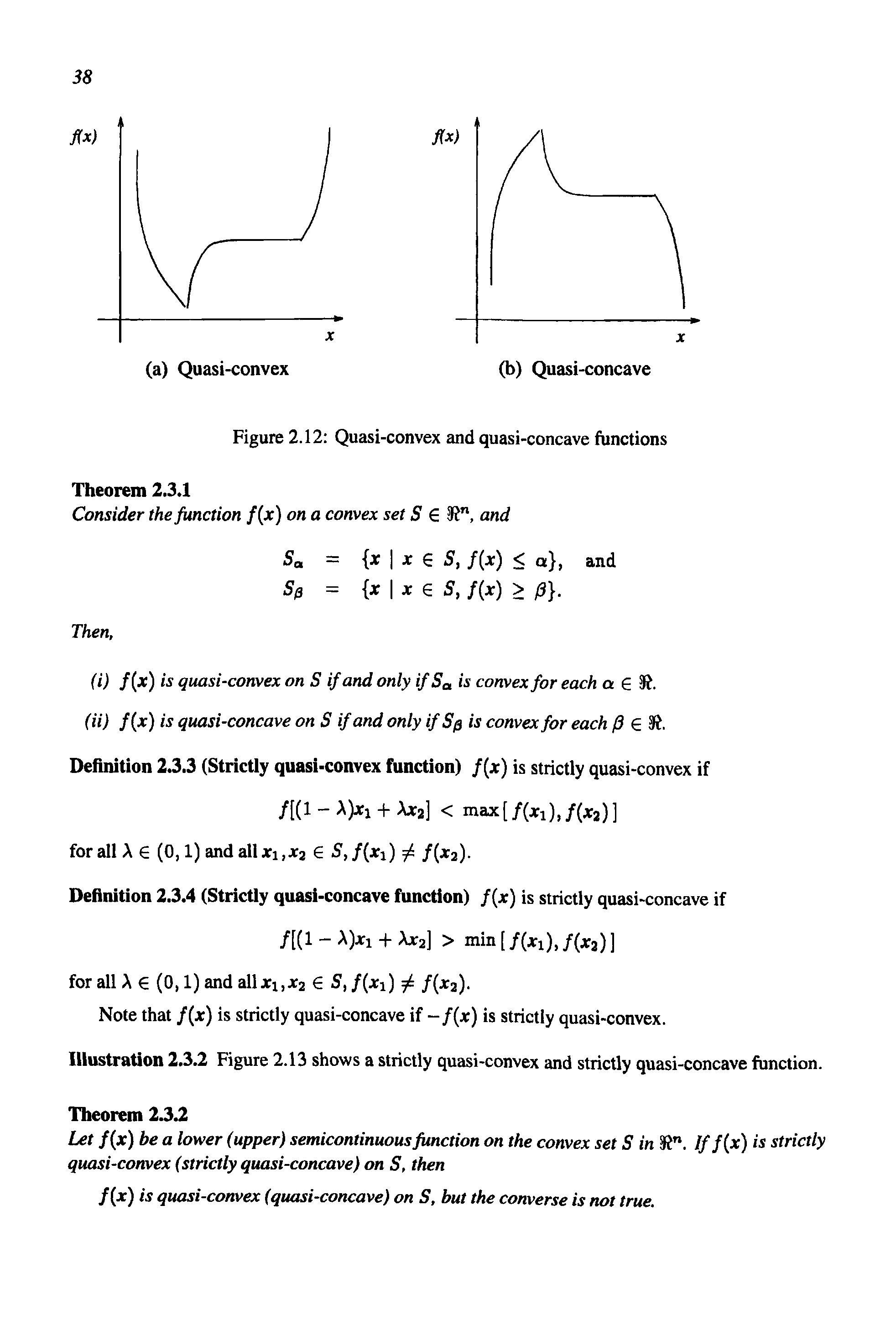 Figure 2.12 Quasi-convex and quasi-concave functions...