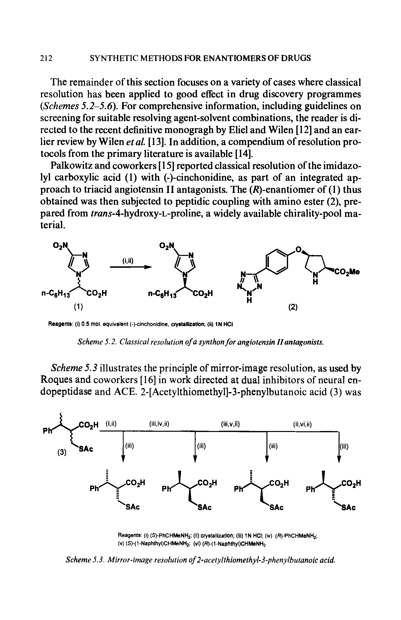 Scheme 5.3. Mirror-image resolution of 2-acetylthiomethyl-3-phenylbutanoic acid.