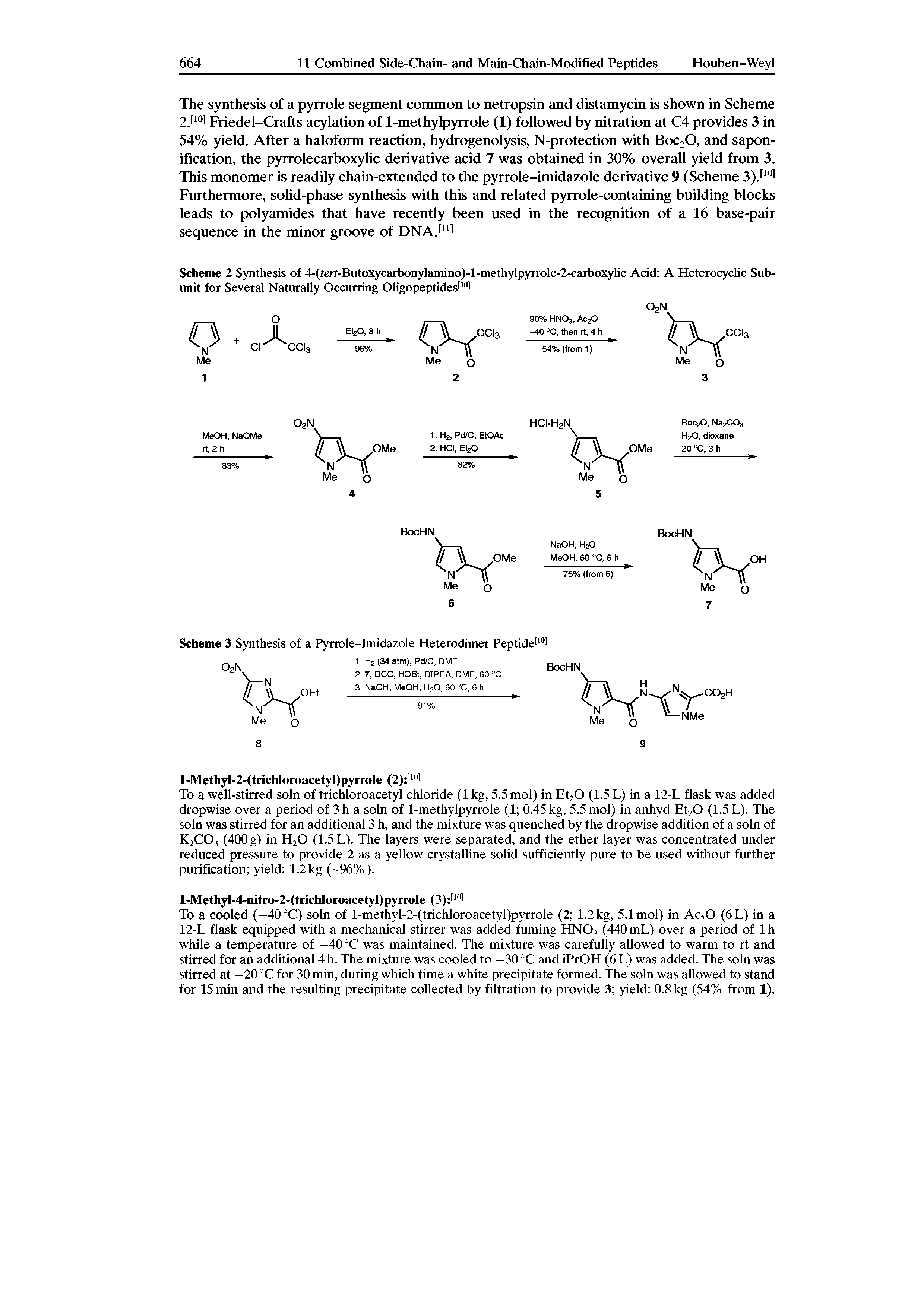 Scheme 2 Synthesis of 4-(fert-Butoxycarbonylamino)-l-methylpyrrole-2-carboxylic Acid A Heterocyclic Subunit for Several Naturally Occurring Oligopeptidesl101...