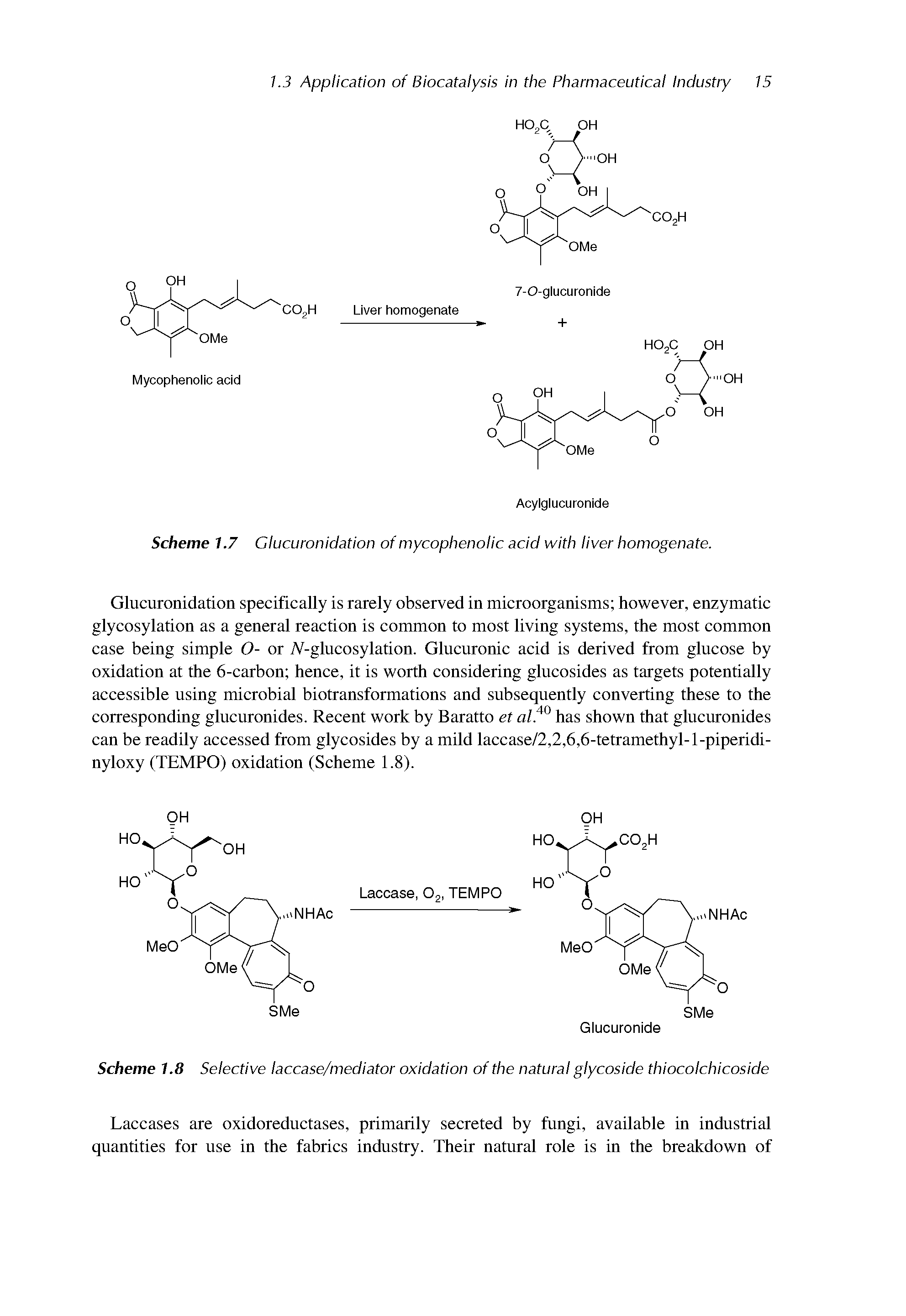 Scheme 7.7 Glucuronidation of mycophenolic acid with liver homogenate.