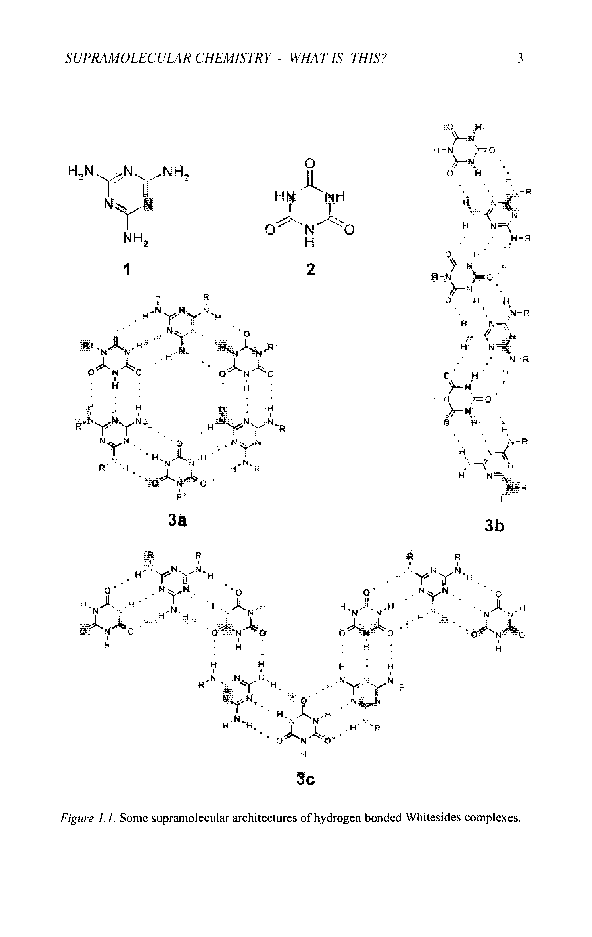 Figure J. 1. Some supramolecular architectures of hydrogen bonded Whitesides complexes.
