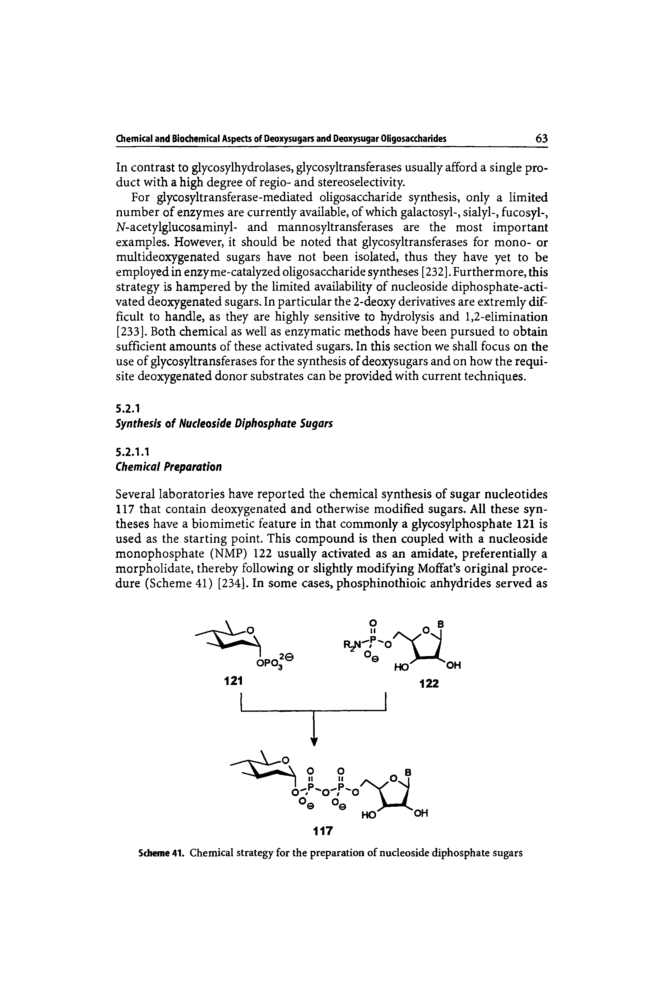 Scheme 41. Chemical strategy for the preparation of nucleoside diphosphate sugars...