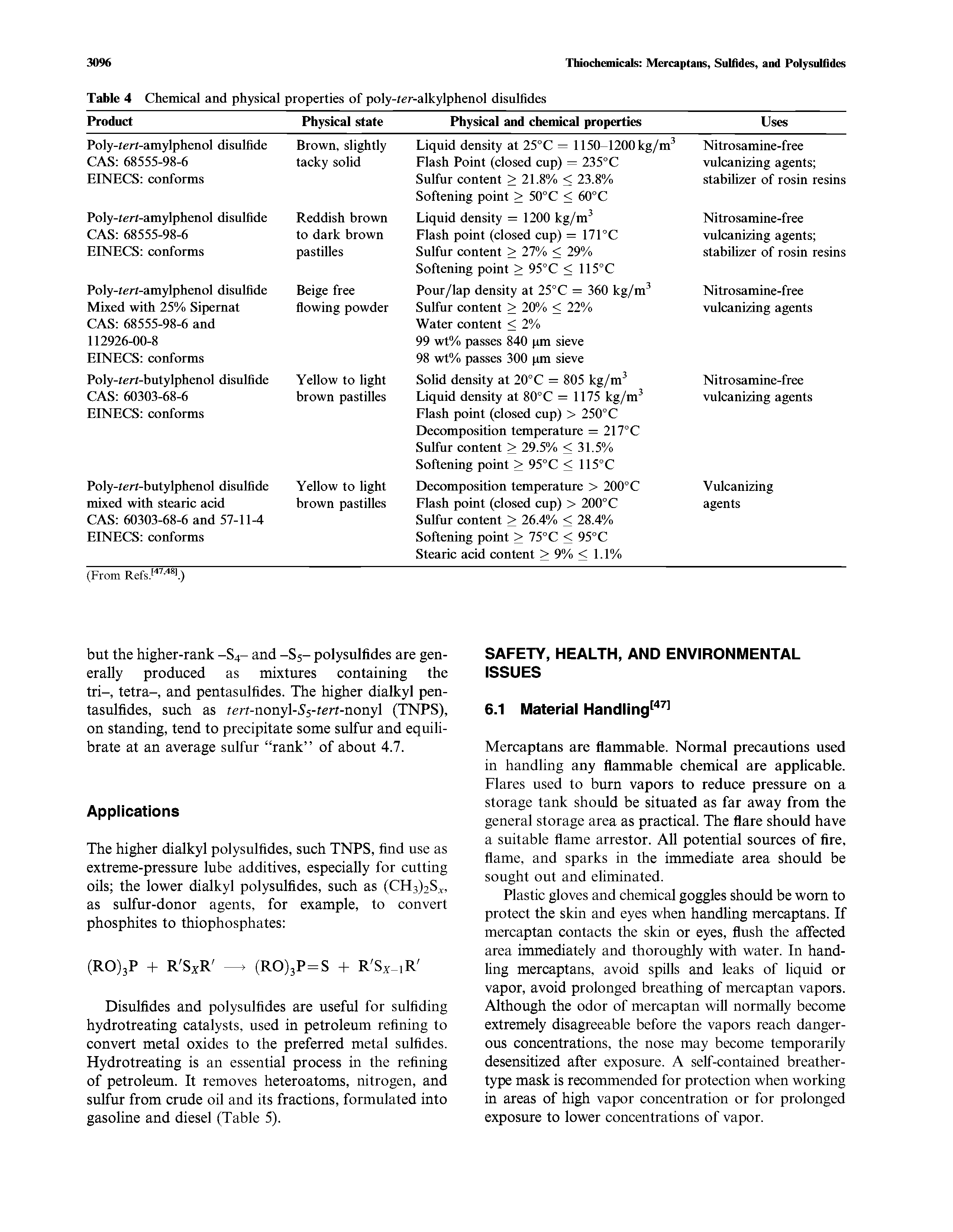 Table 4 Chemical and physical properties of poly-rer-alkylphenol disulfides...