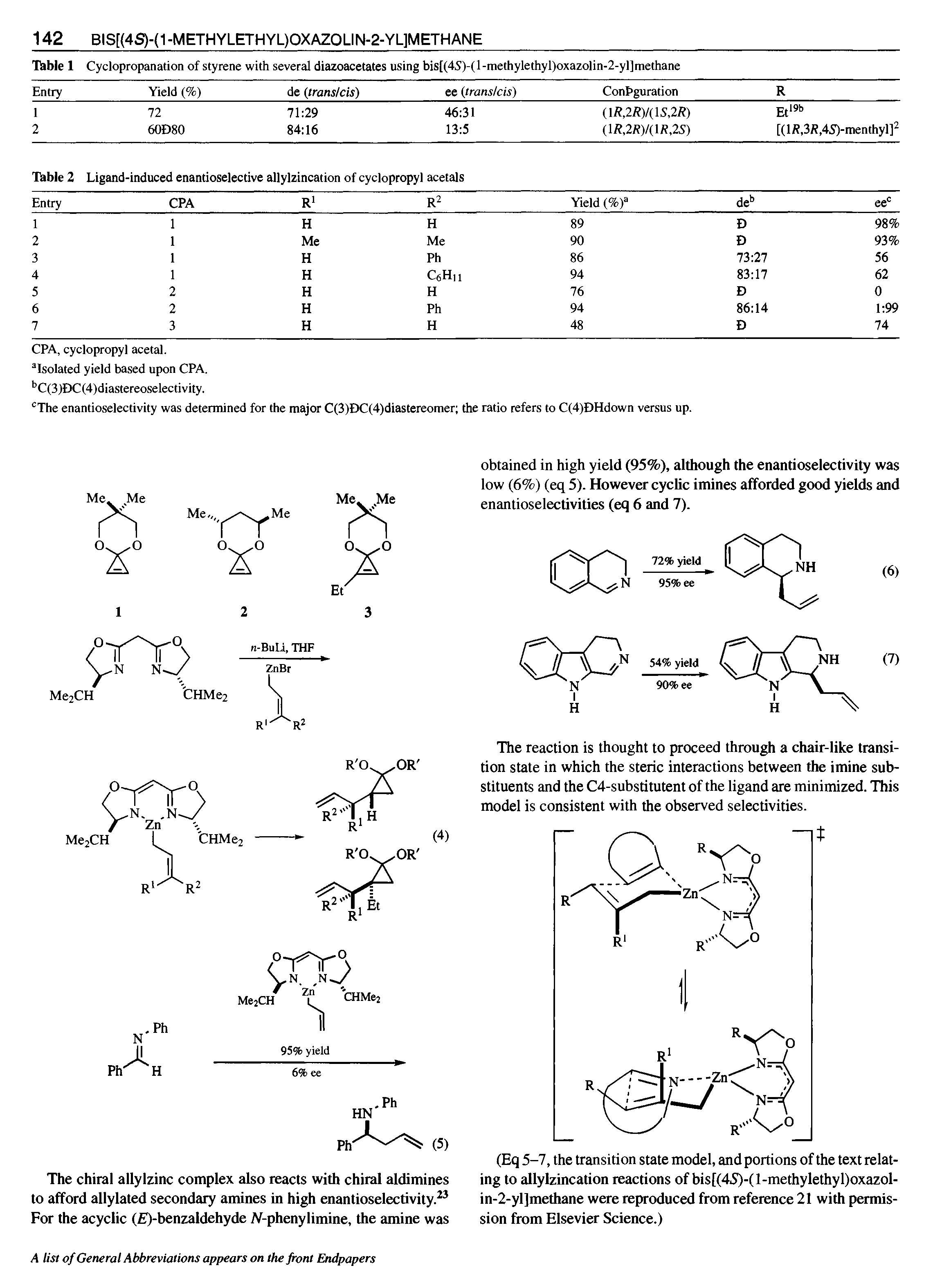 Table 2 Ligand-induced enantioselective allylzincation of cyclopropyl acetals ...