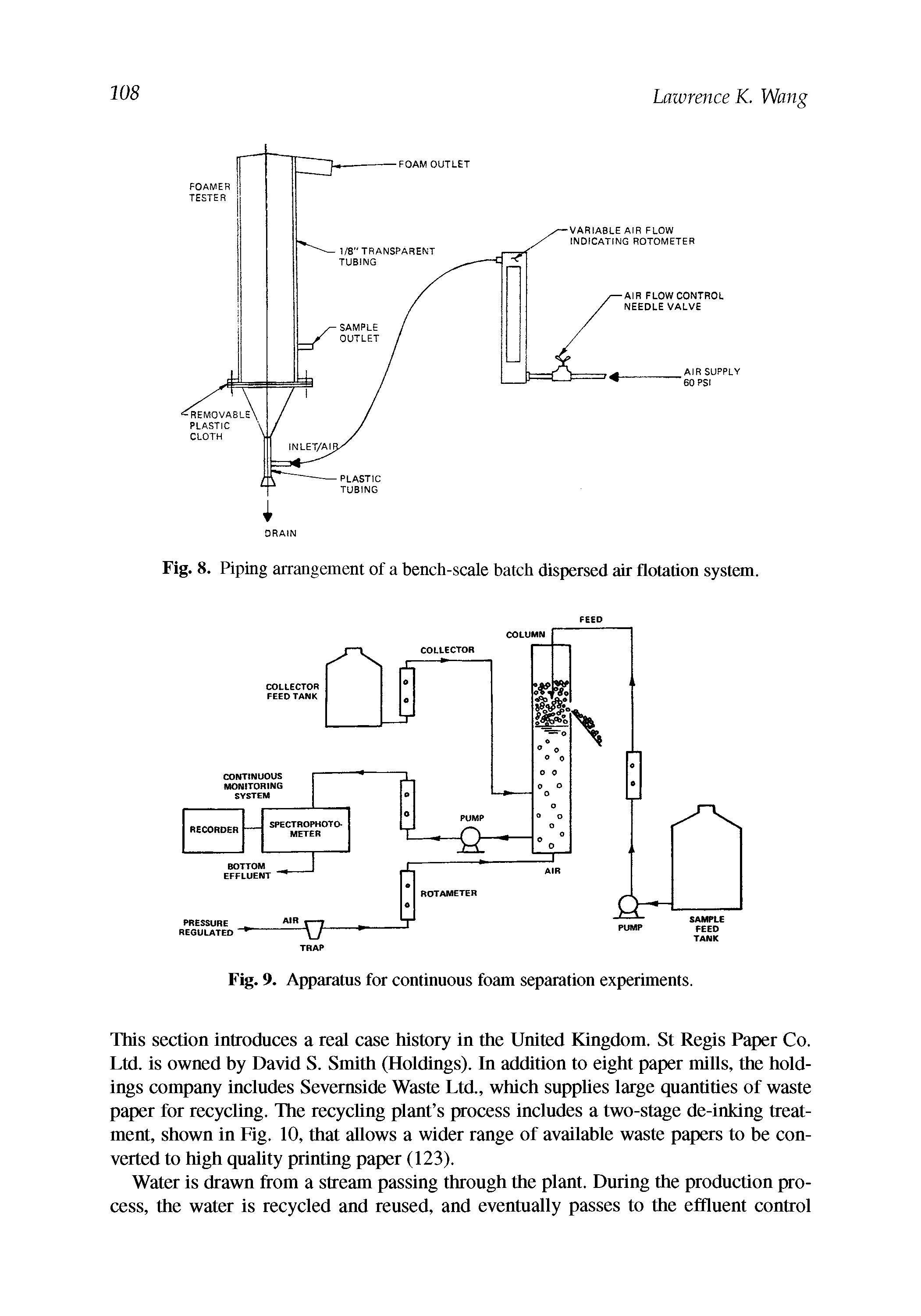 Fig. 8. Piping arrangement of a bench-scale batch dispersed air flotation system.