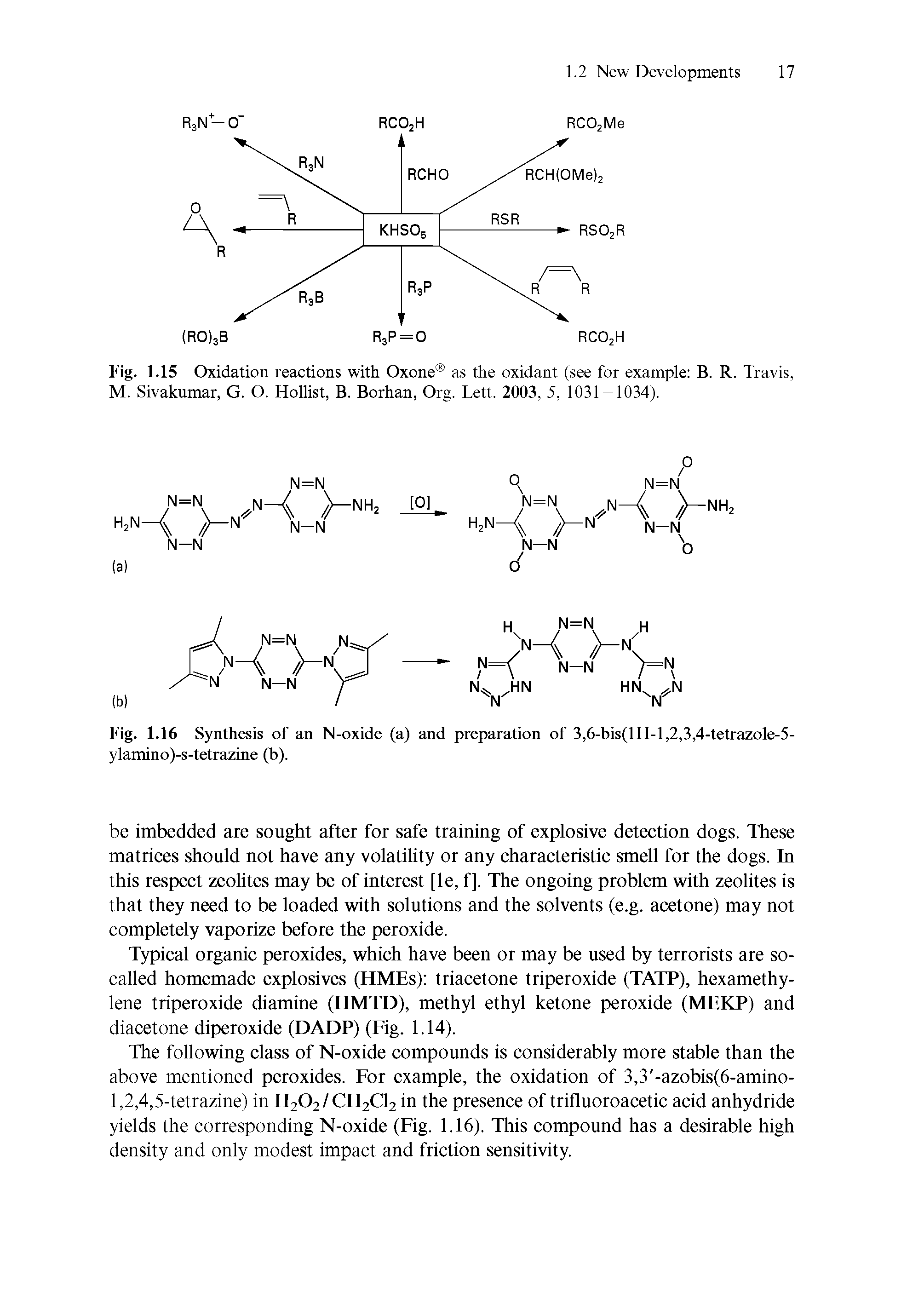 Fig. 1.15 Oxidation reactions with Oxone as the oxidant (see for example B. R. Travis, M. Sivakumar, G. O. Hollist, B. Borhan, Org. Lett. 2003, 5, 1031-1034).