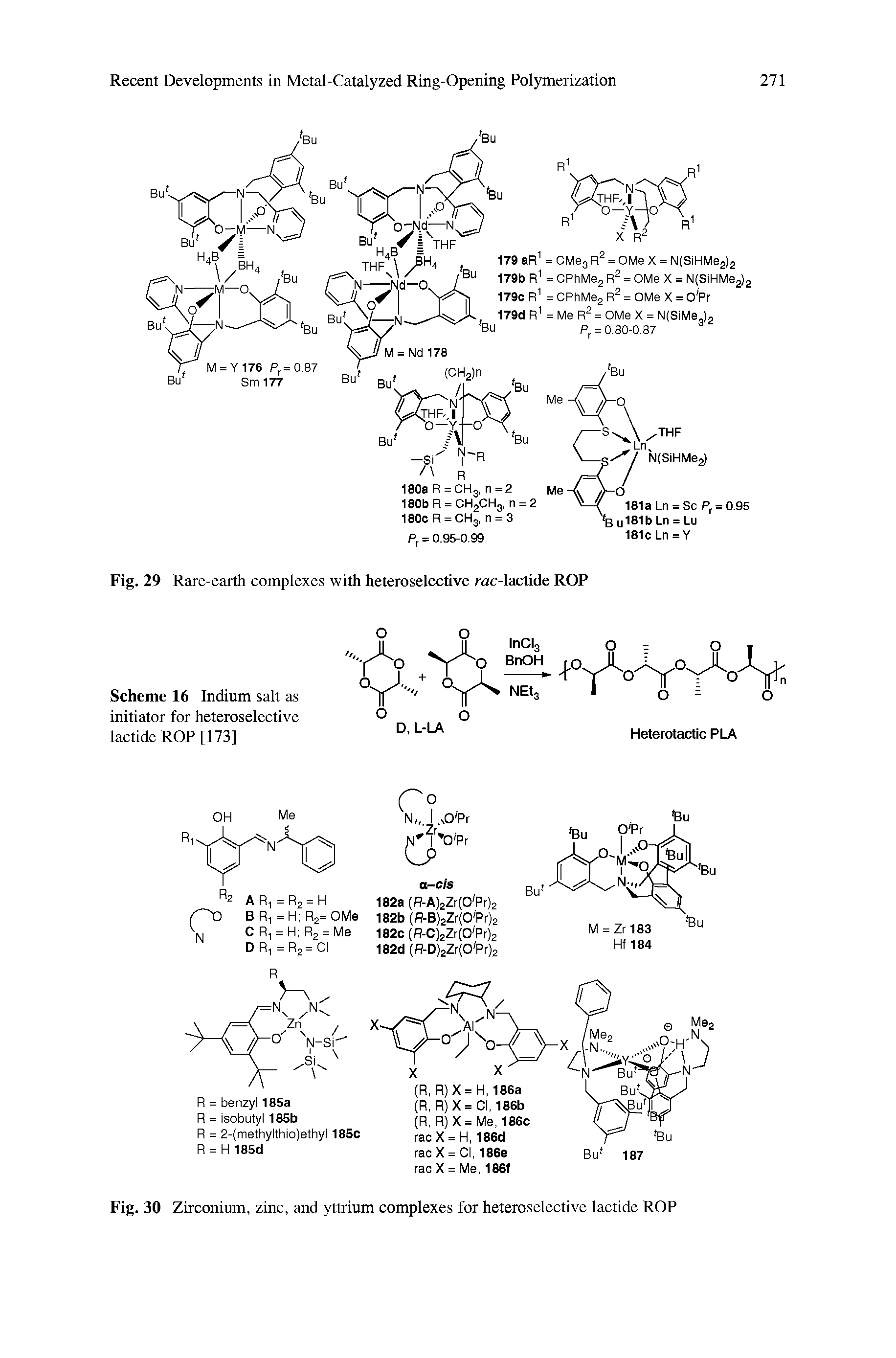 Fig. 30 Zirconium, zinc, and yttrium complexes for heteroselective lactide ROP...
