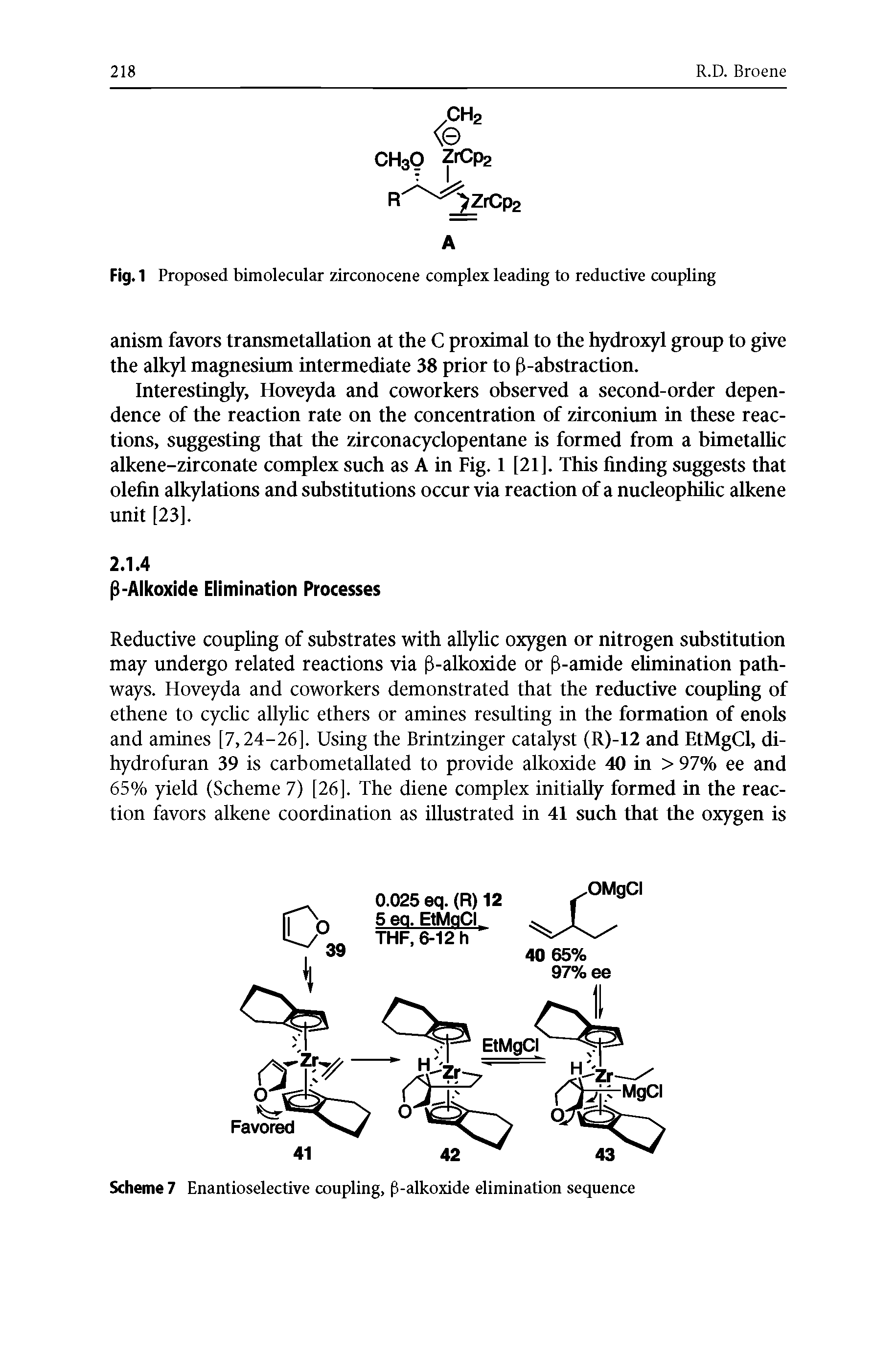 Fig. 1 Proposed bimolecular zirconocene complex leading to reductive coupling...