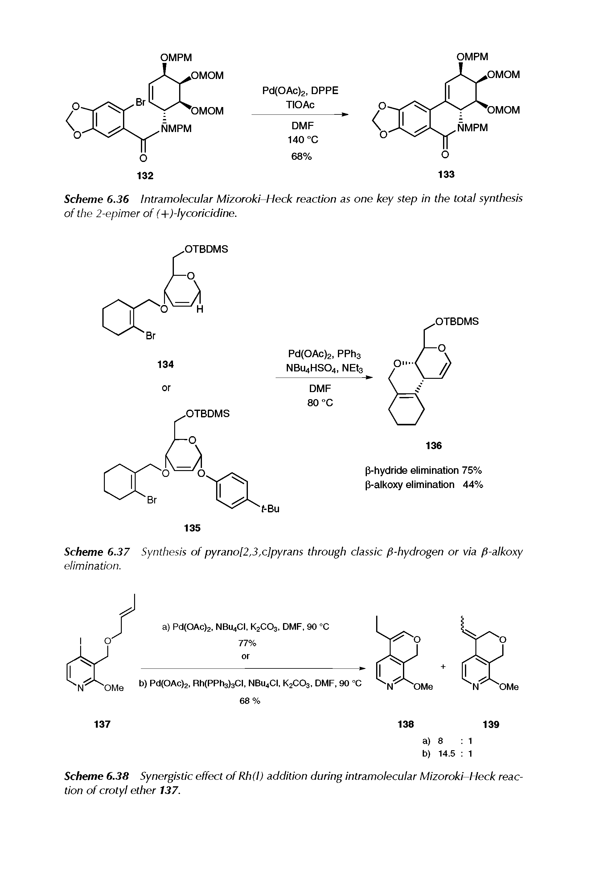 Scheme 6.37 Synthesis of pyrano[2,3,c]pyrans through classic fi-hydrogen or via fl-alkoxy elimination.