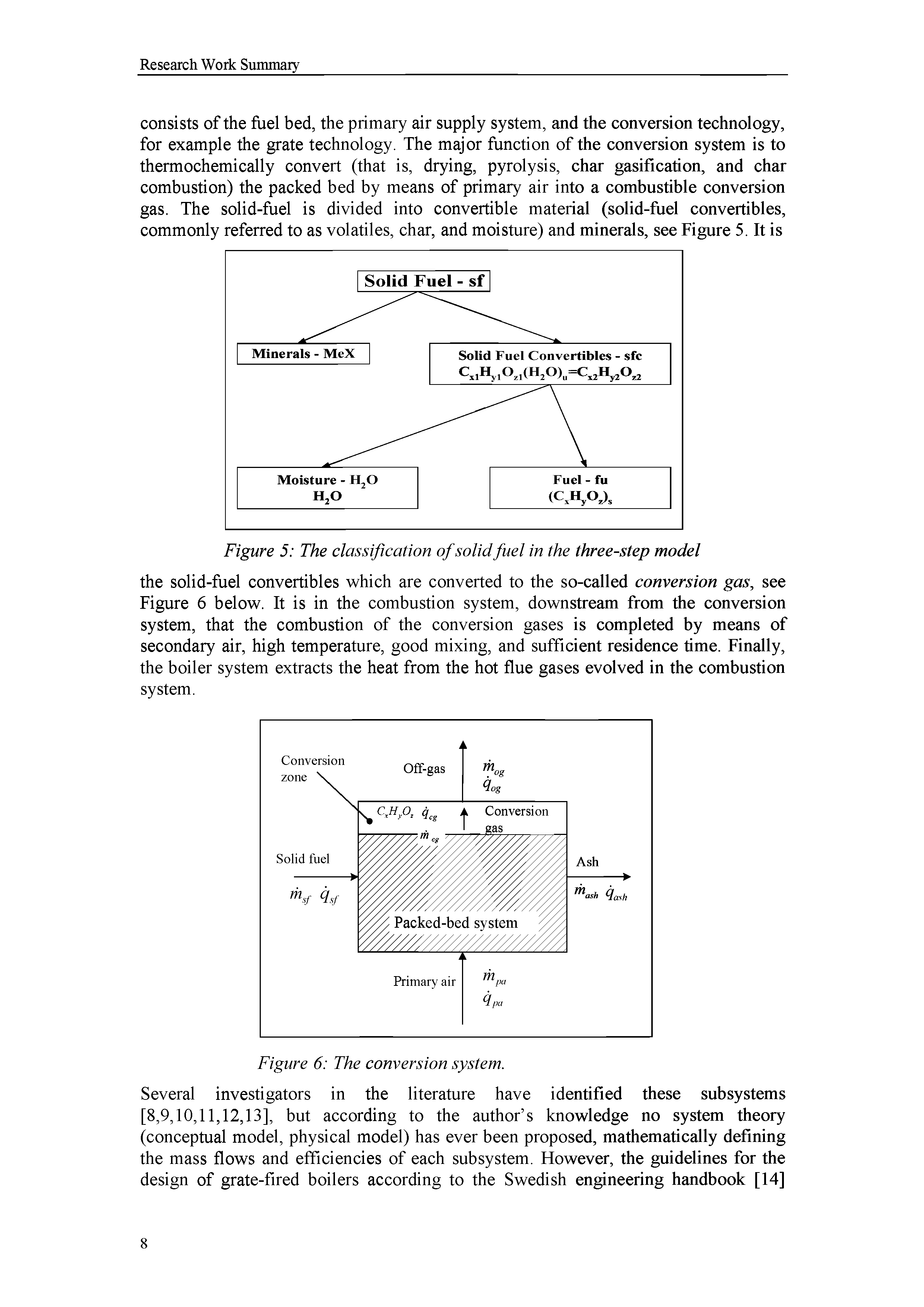 Figure 5 The classification of solid fuel in the three-step model...