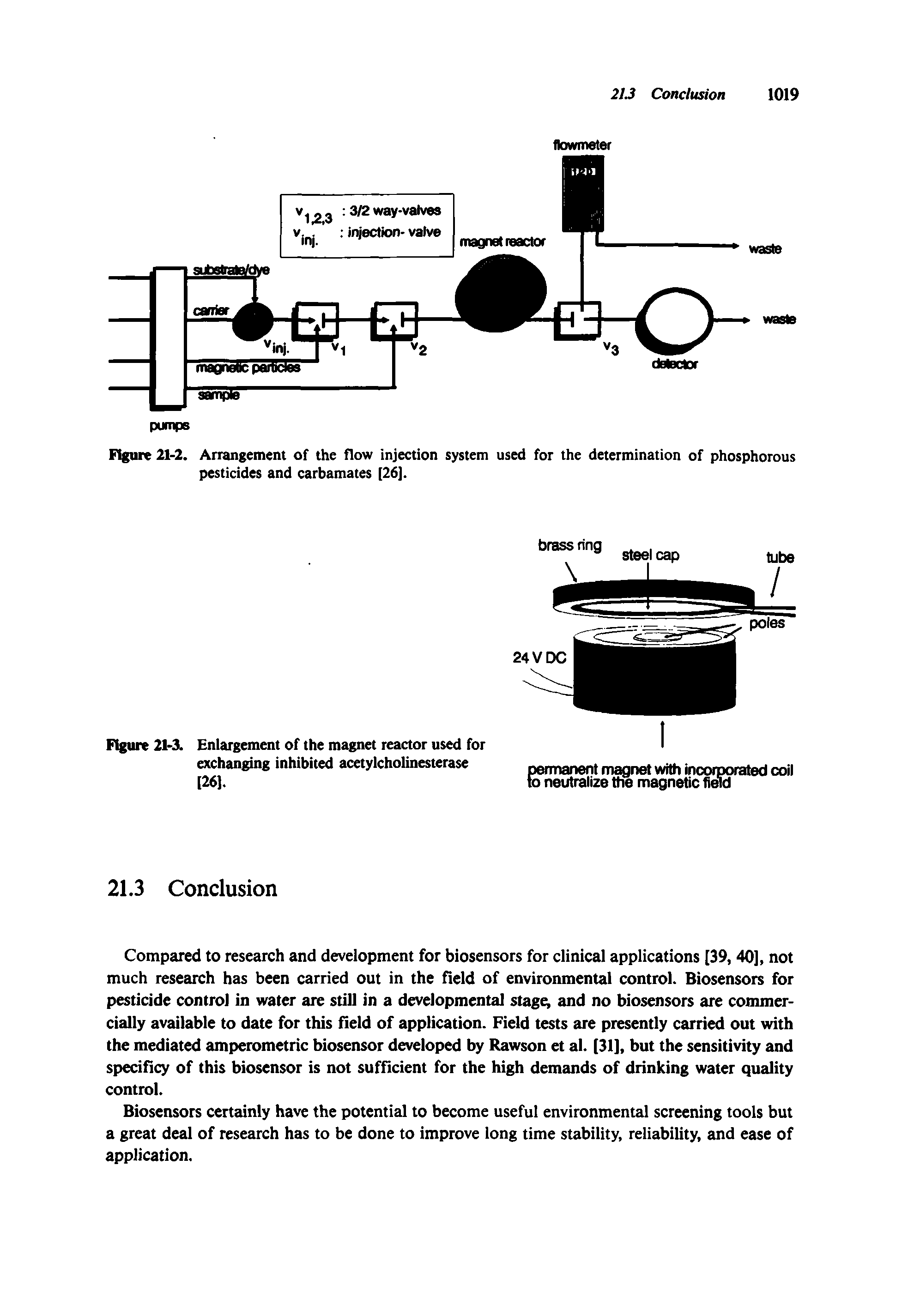 Figure 21-2. Arrangement of the flow injection system used for the determination of phosphorous pesticides and carbamates [26].
