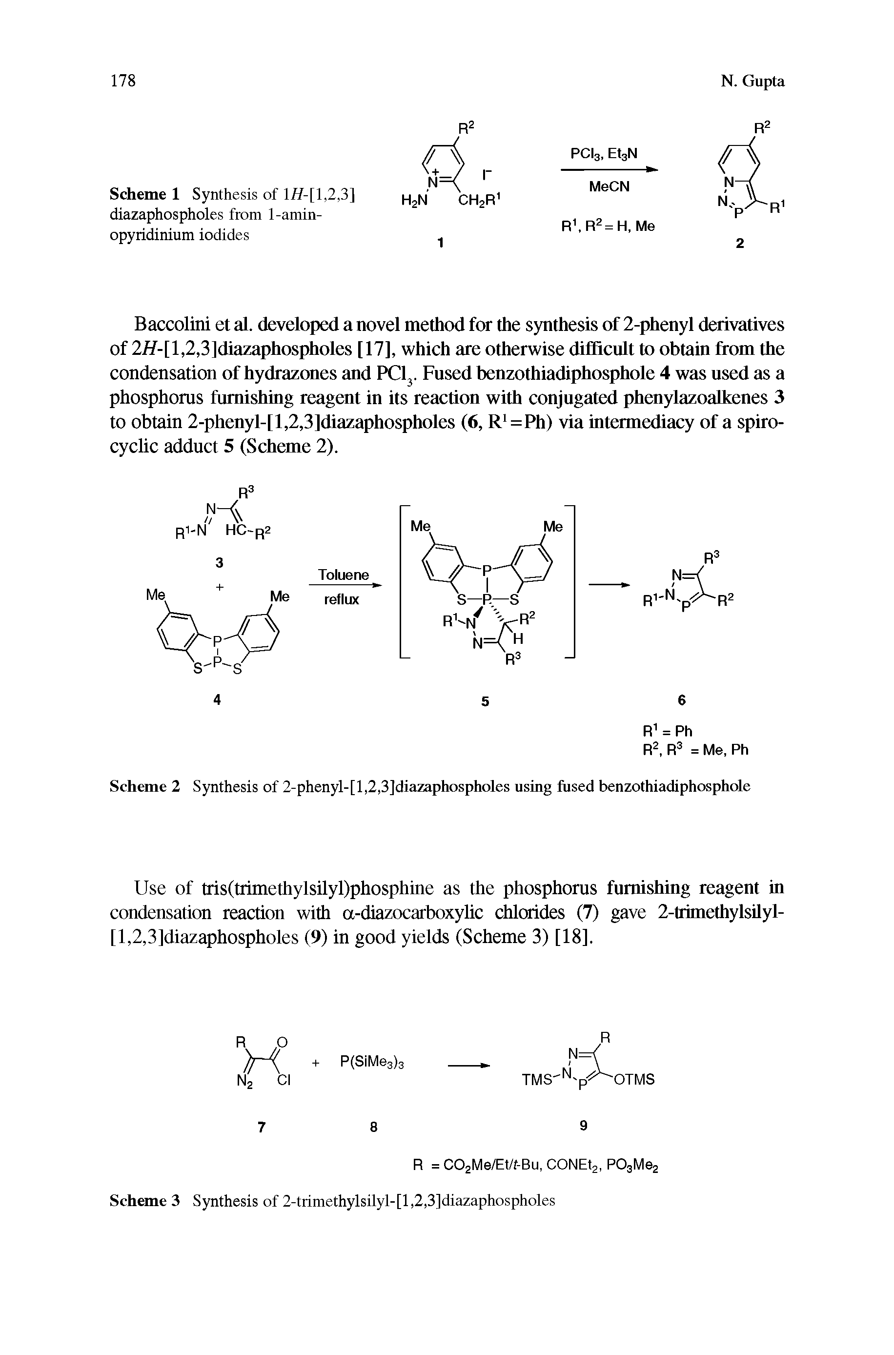 Scheme 2 Synthesis of 2-phenyl-[l,2,3]diazaphospholes using fused benzothiadiphosphole...