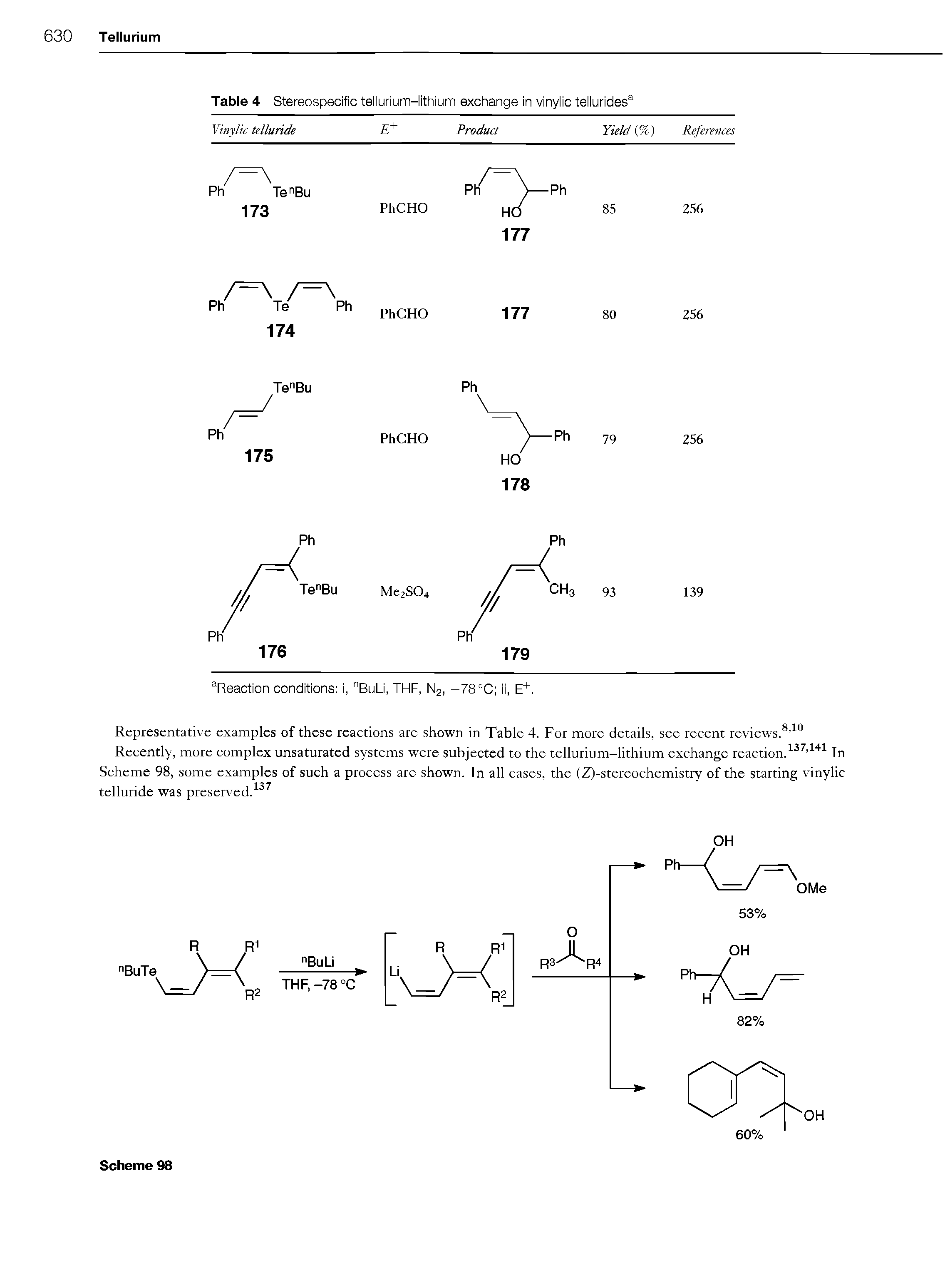 Table 4 Stereospecific tellurium-lithium exchange in vinylic tellurides ...