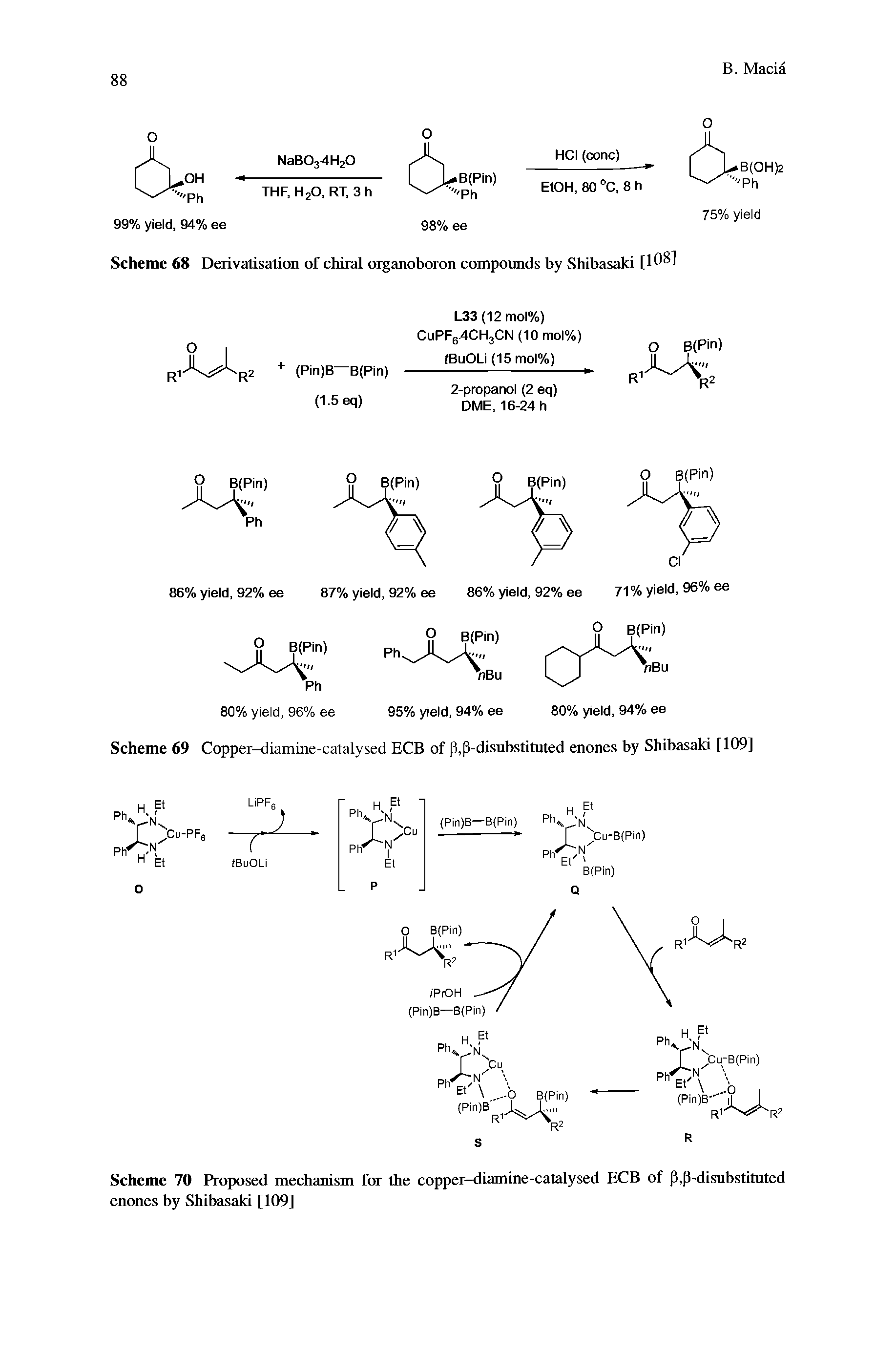 Scheme 6S D vatisation of chiral organoboron compounds by Shibasaki [108]...