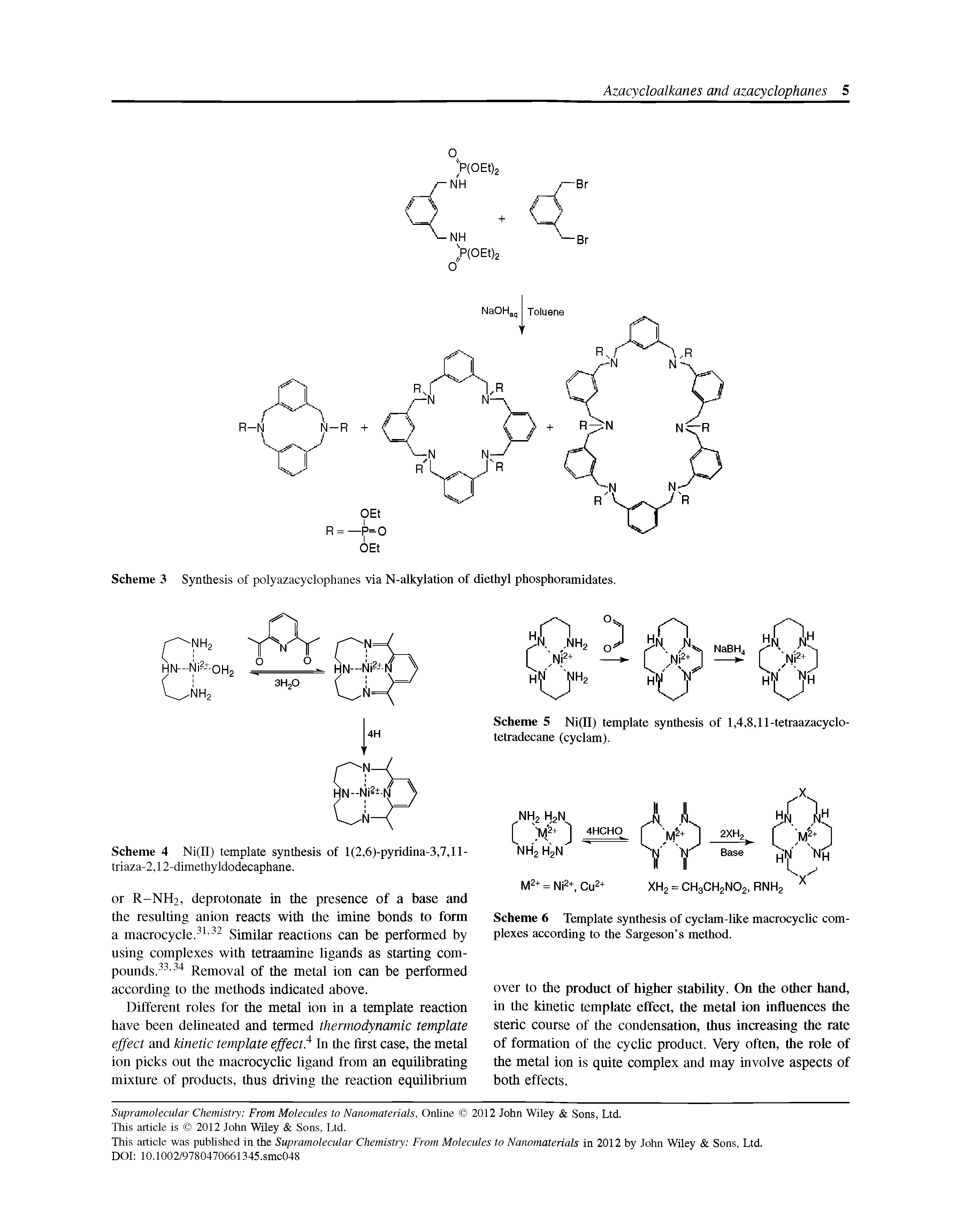 Scheme 3 Synthesis of polyazacyclophanes via N-alkylation of diethyl phosphoramidates.