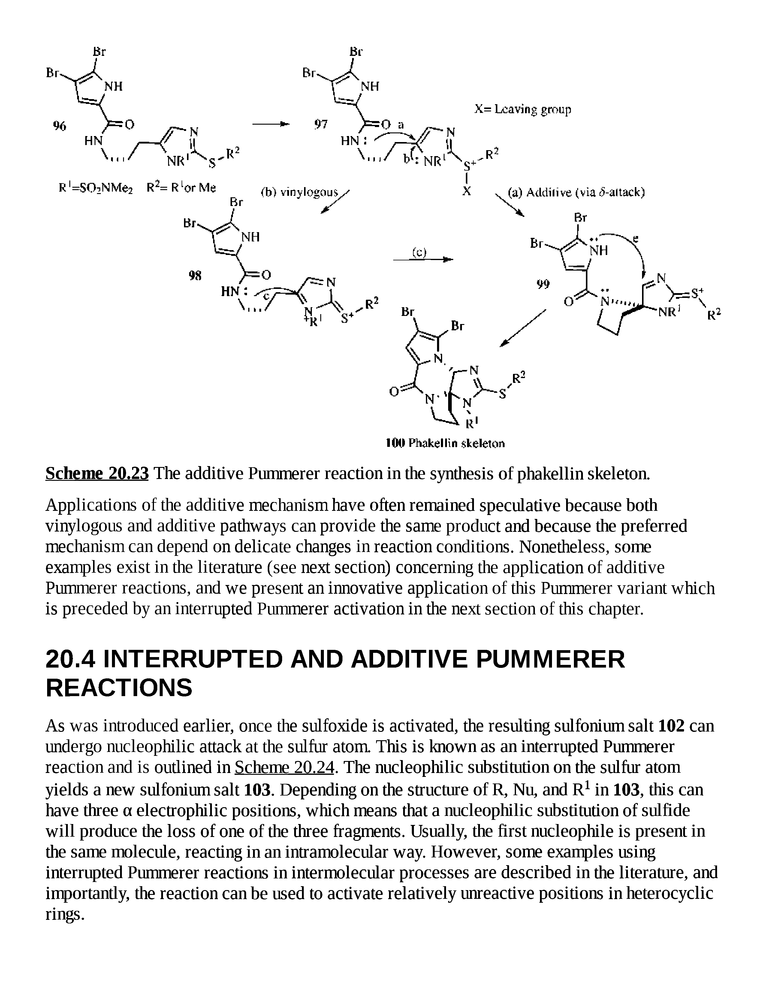 Scheme 20.23 The additive Pummerer reaction in the synthesis of phakellin skeleton.