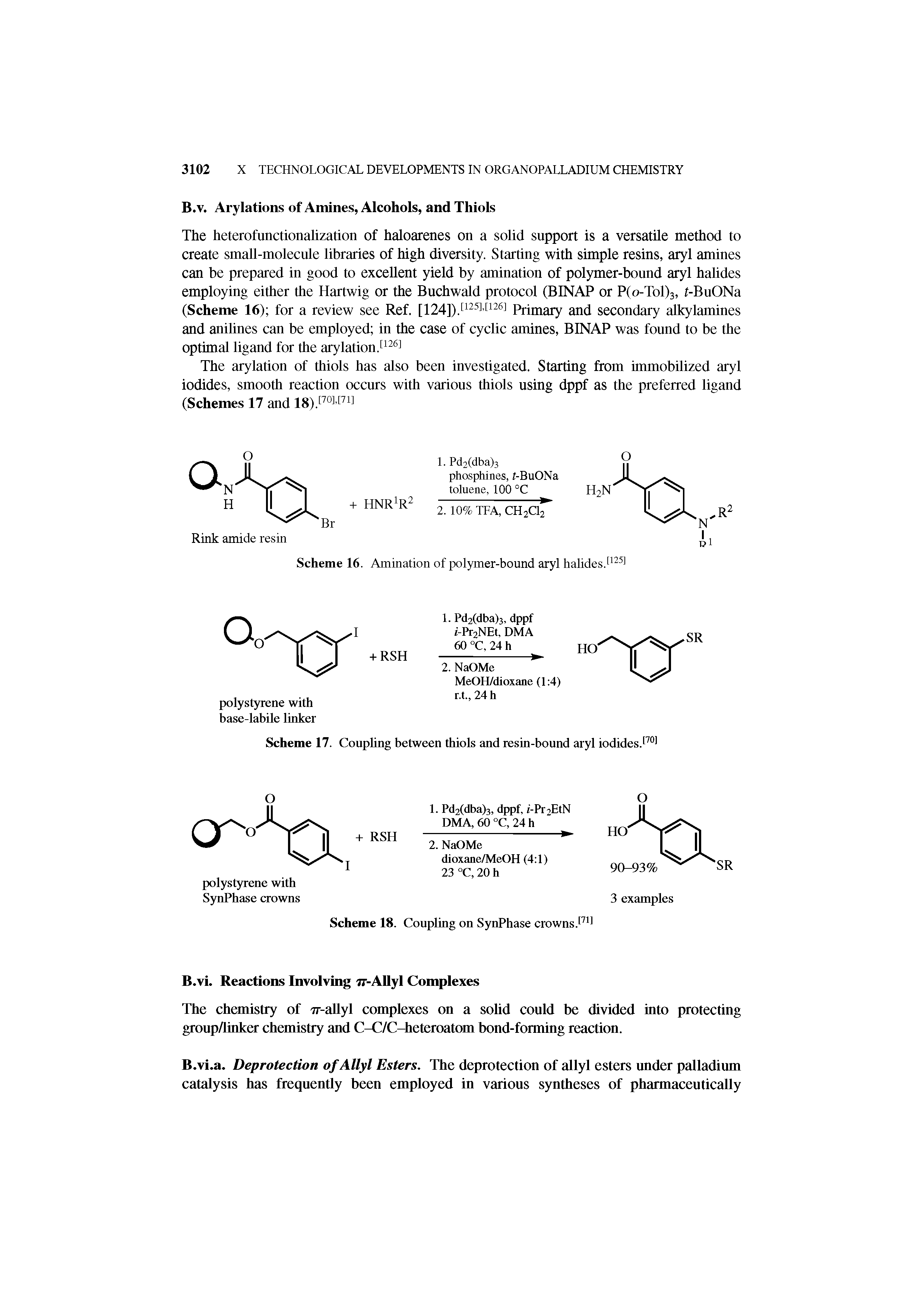 Scheme 16. Amination of polymer-bound aryl hahdes.l ...