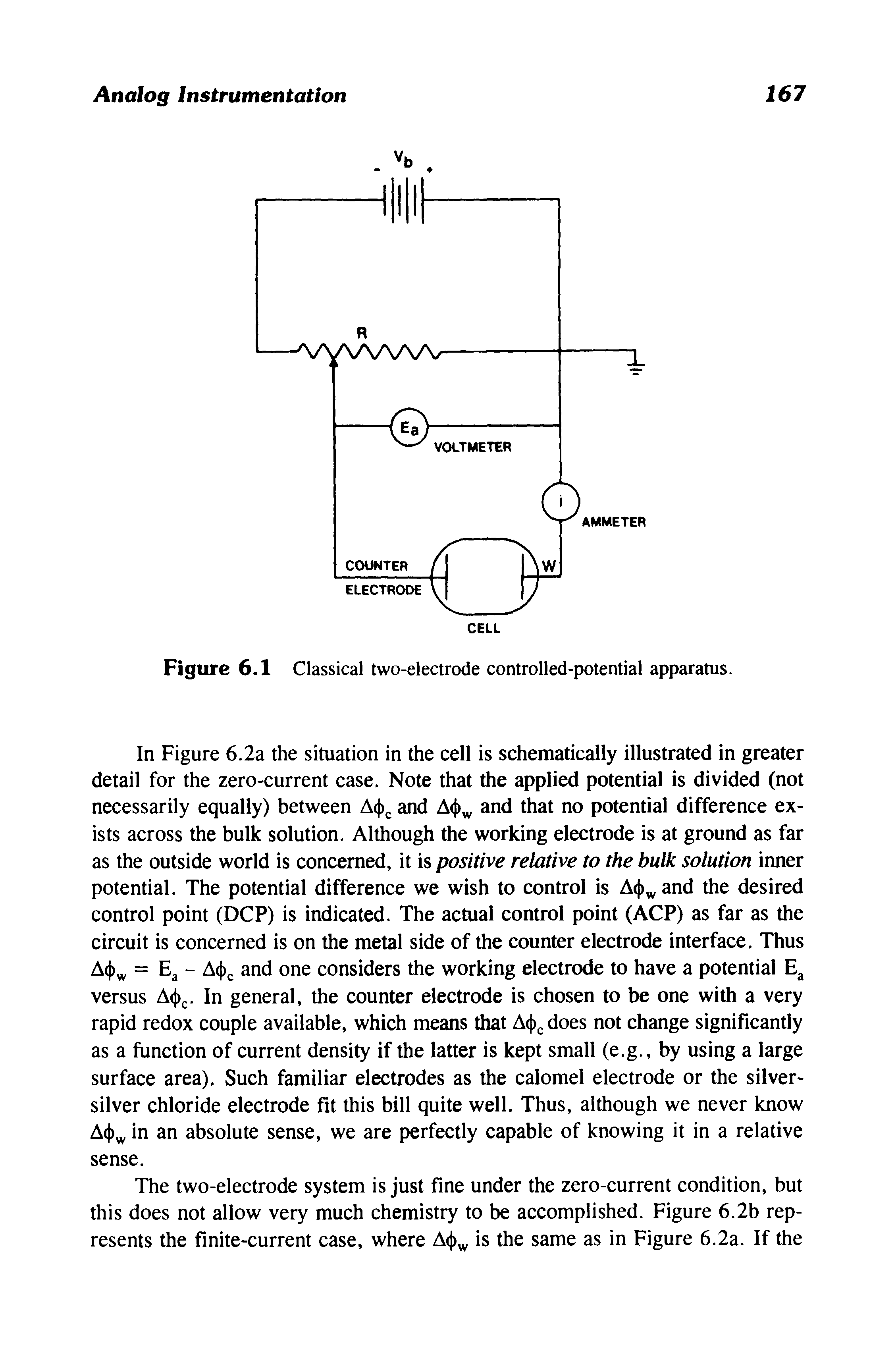 Figure 6.1 Classical two-electrode controlled-potential apparatus.