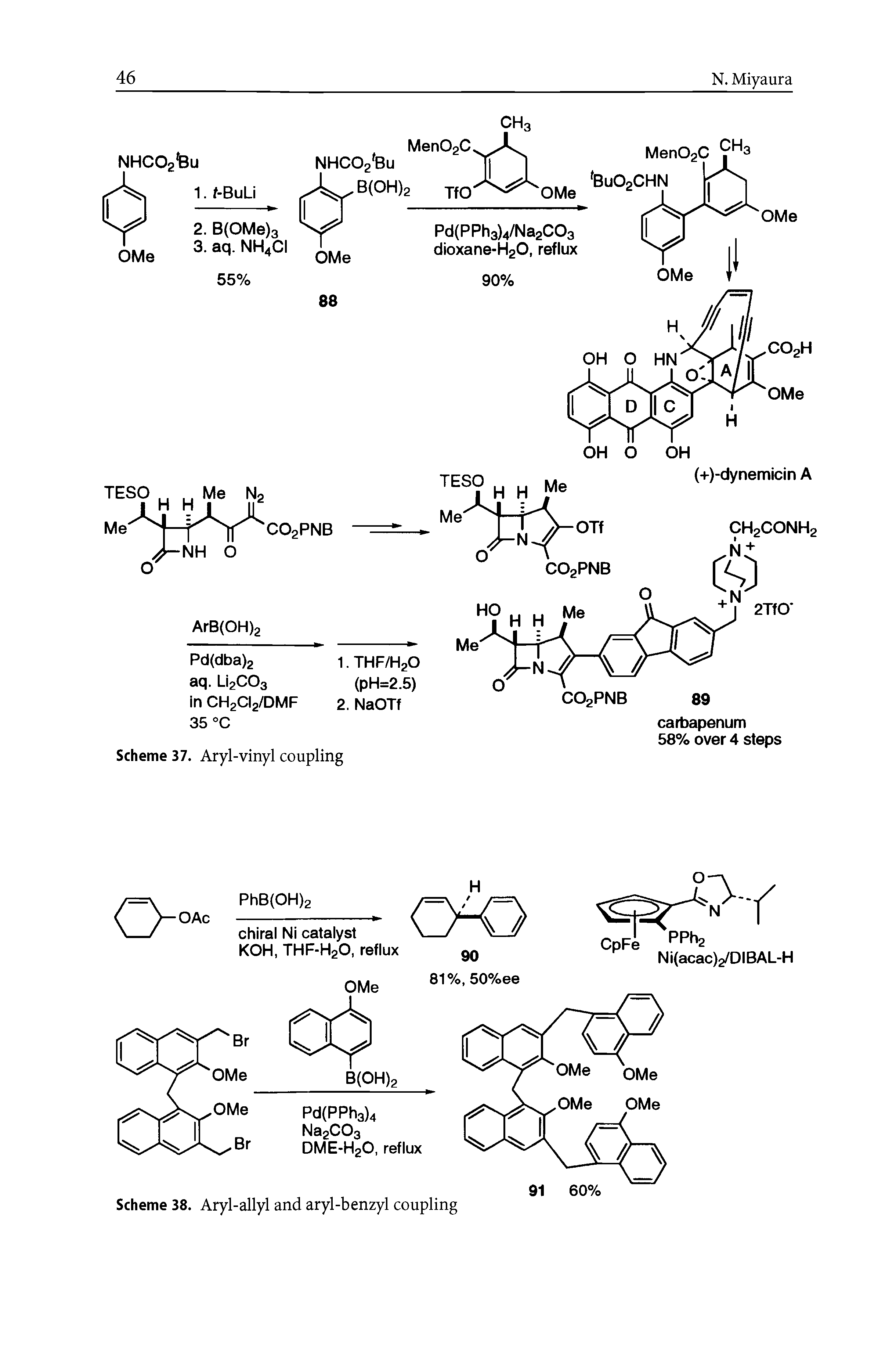 Scheme 38. Aryl-allyl and aryl-benzyl coupling...