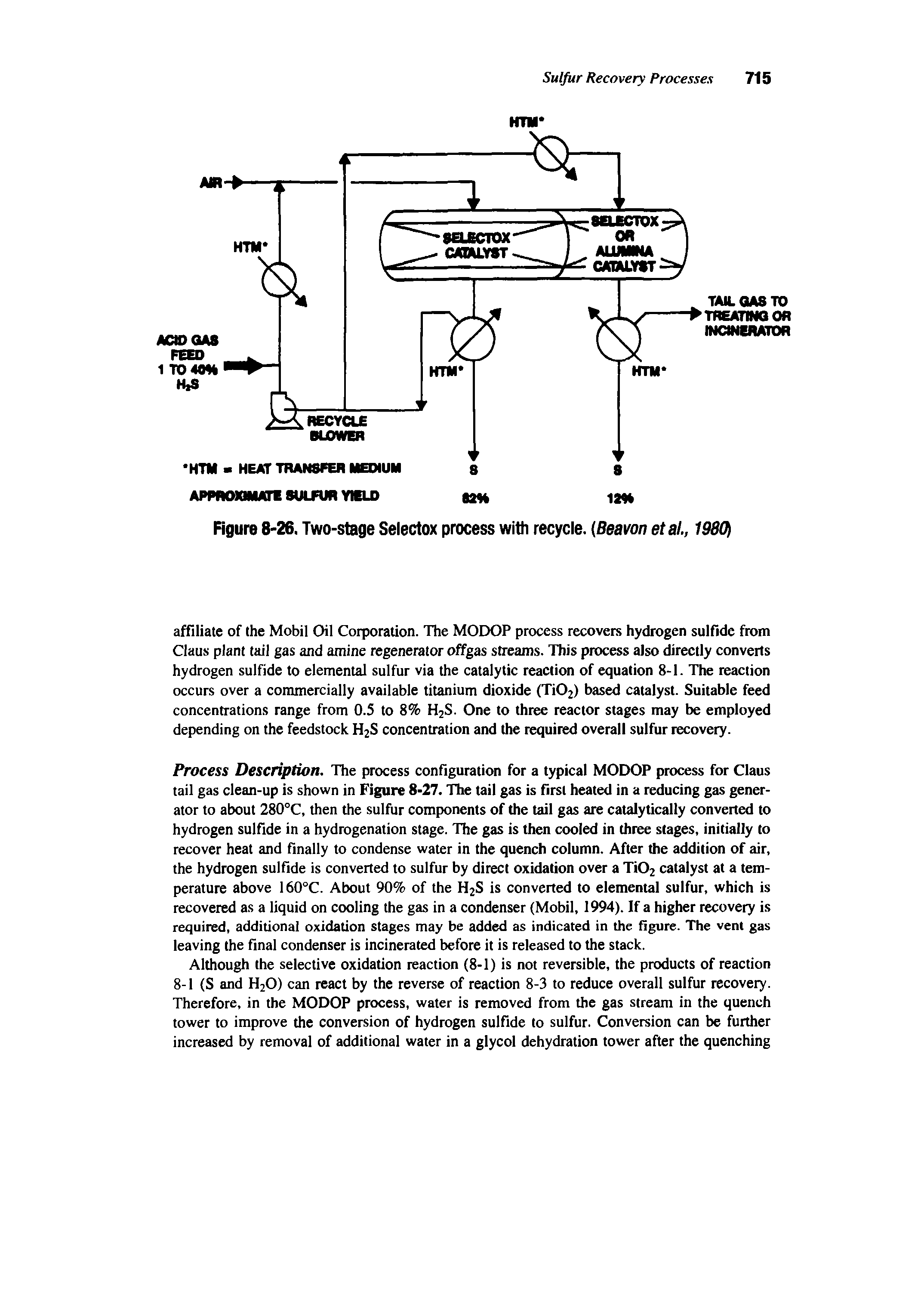 Figure 8-26, Two-stage Selectox process with recycle. (Beavon etal., 19801...