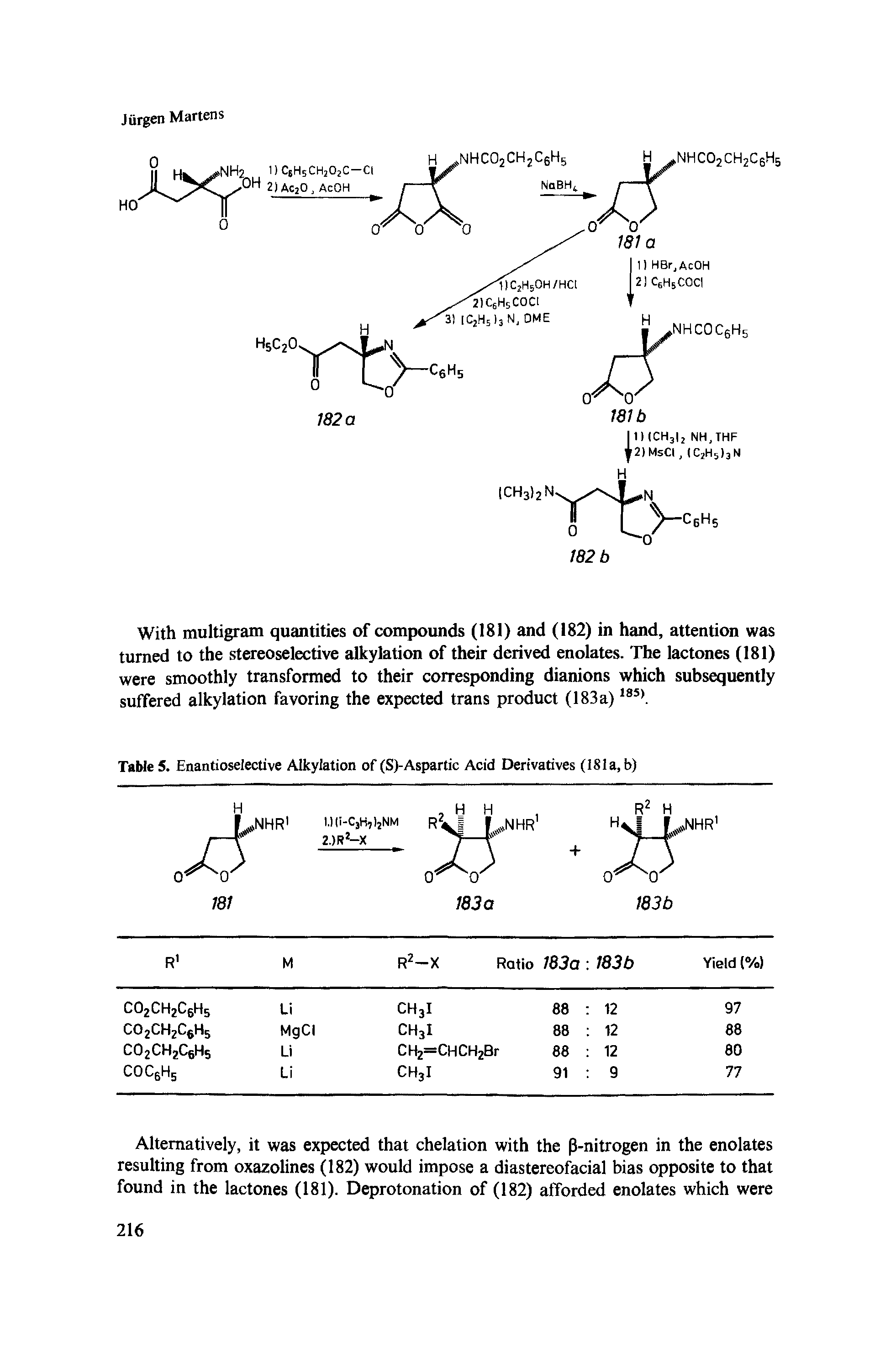 Table 5. Enantioselective Alkylation of (S)-Aspartic Acid Derivatives (181a, b)...