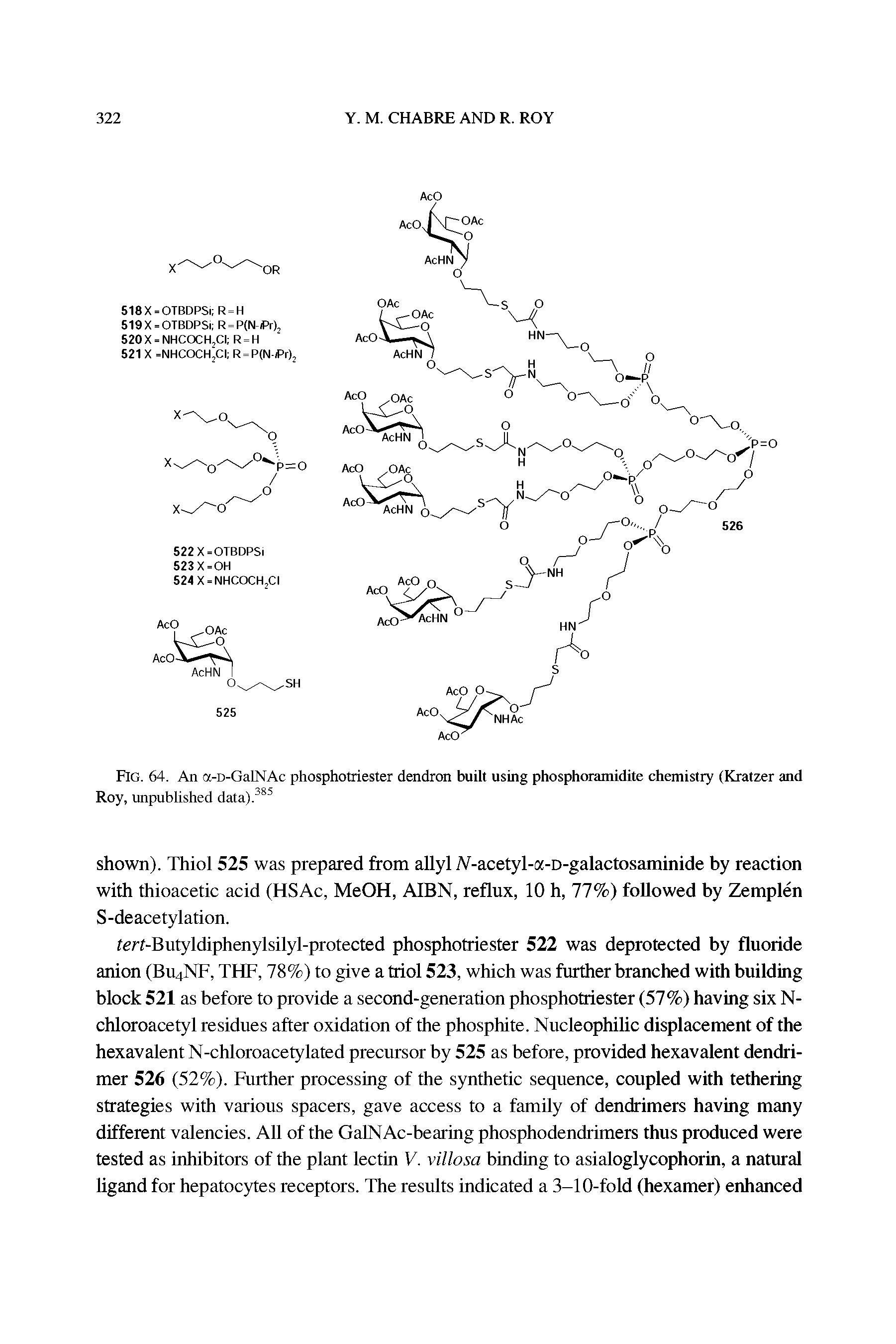 Fig. 64. An a-D-GalNAc phosphotriester dendron built using phosphoramidite chemistry (Kratzer and Roy, unpublished data).385...