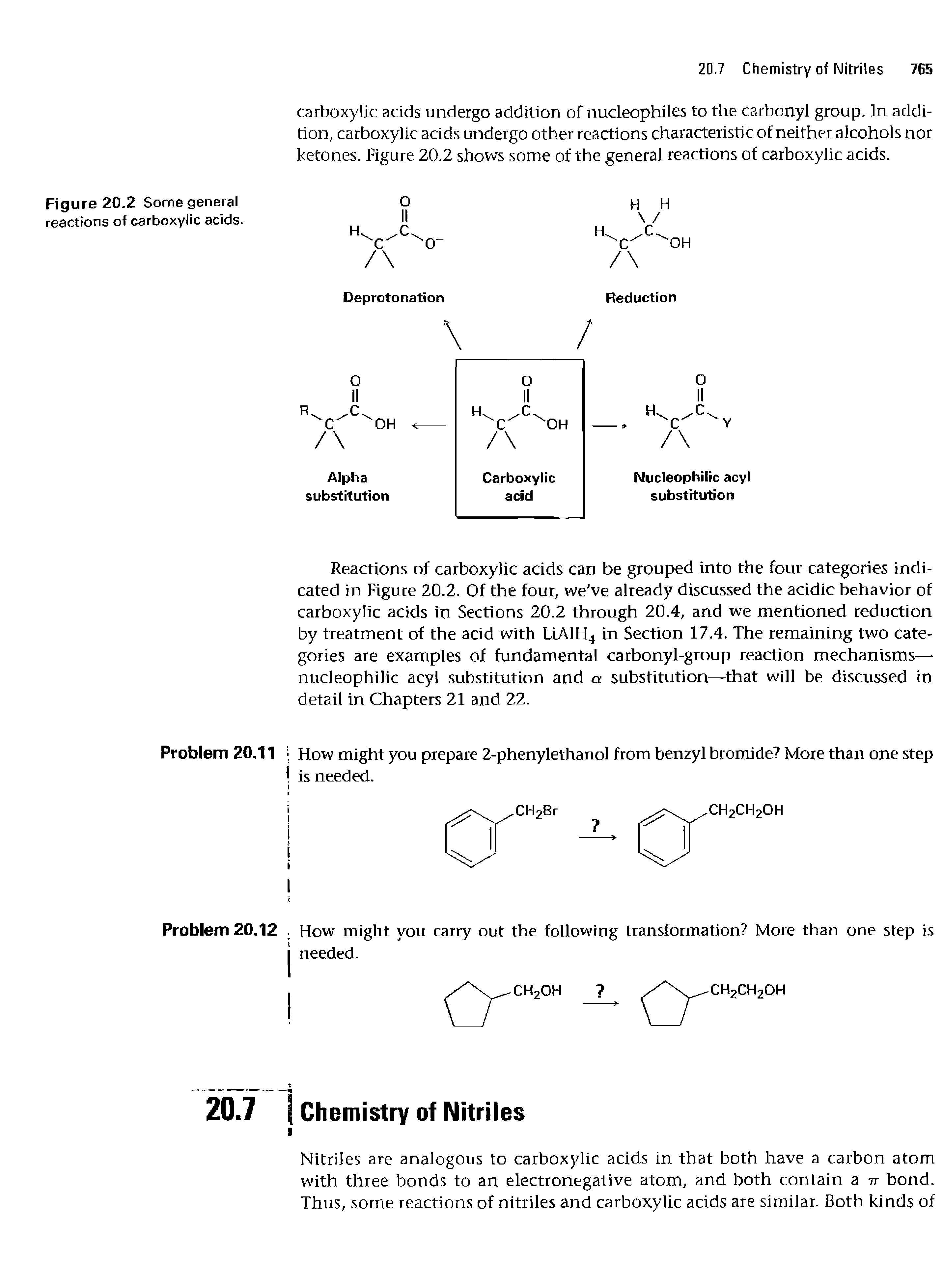 Figure 20.2 Some general reactions of carboxylic acids.