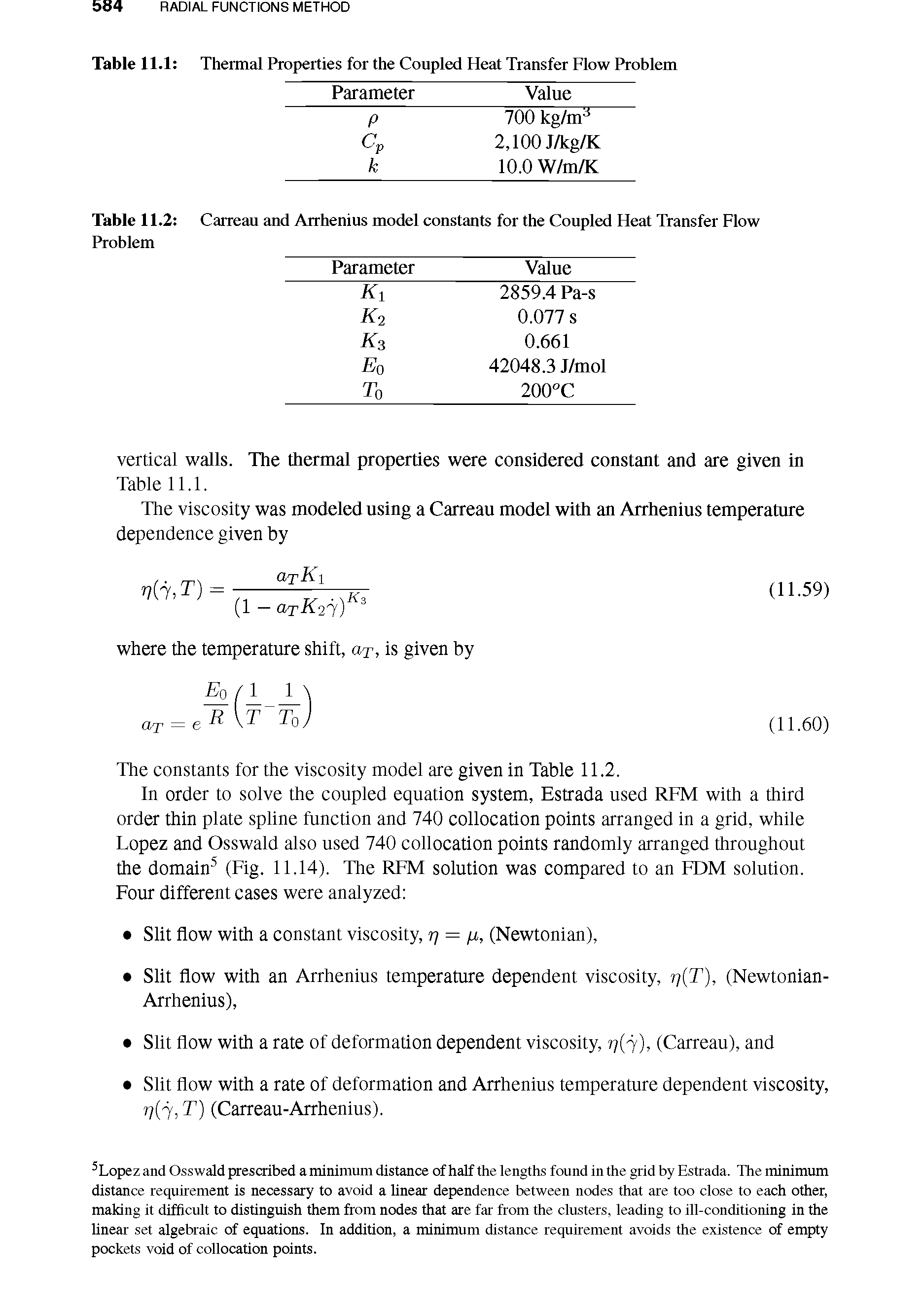 Table 11.2 Carreau and Arrhenius model constants for the Coupled Heat Transfer Flow Problem...