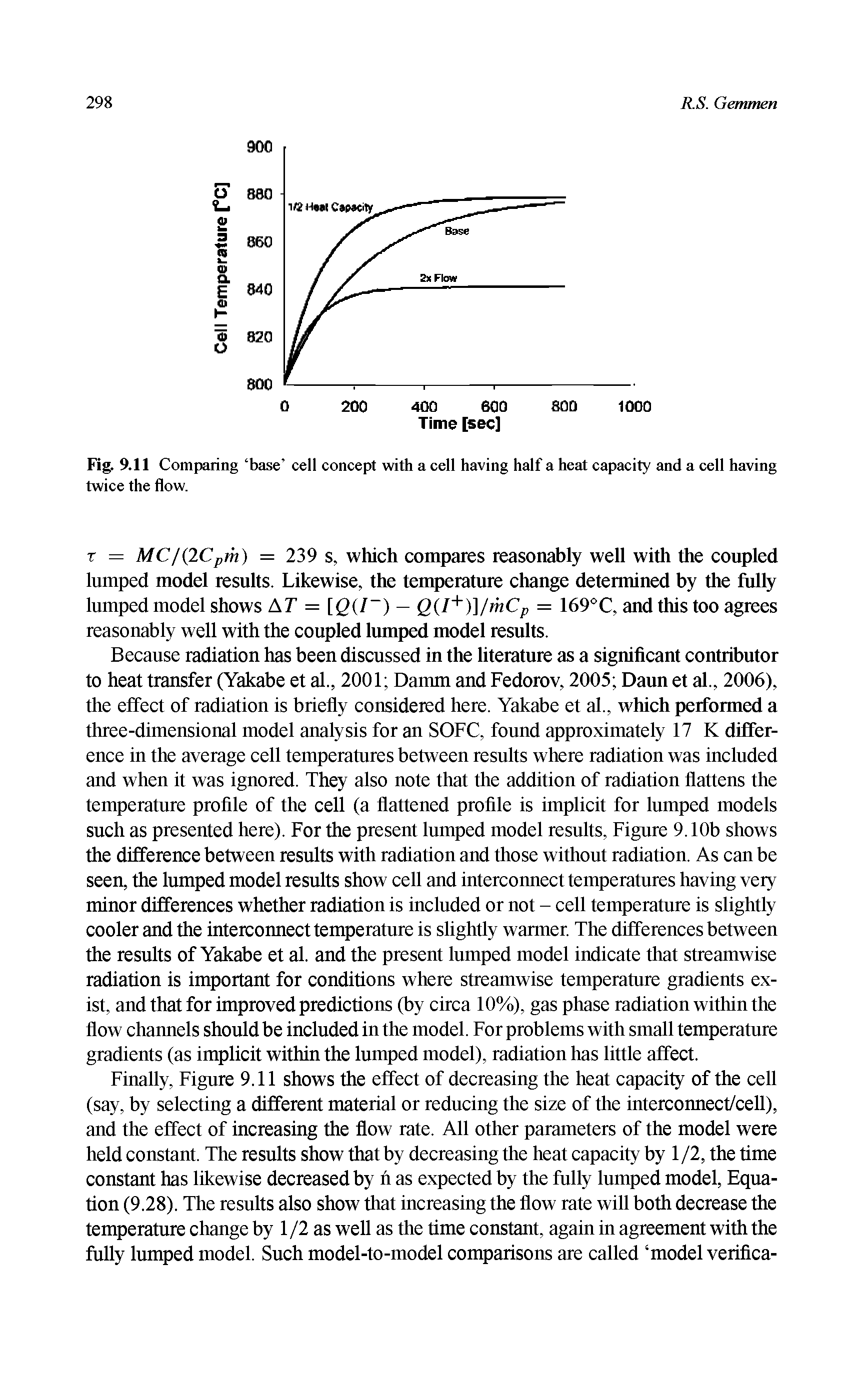 Fig. 9.11 Comparing base cell concept with a cell having half a heat capacity and a cell having twice the flow.