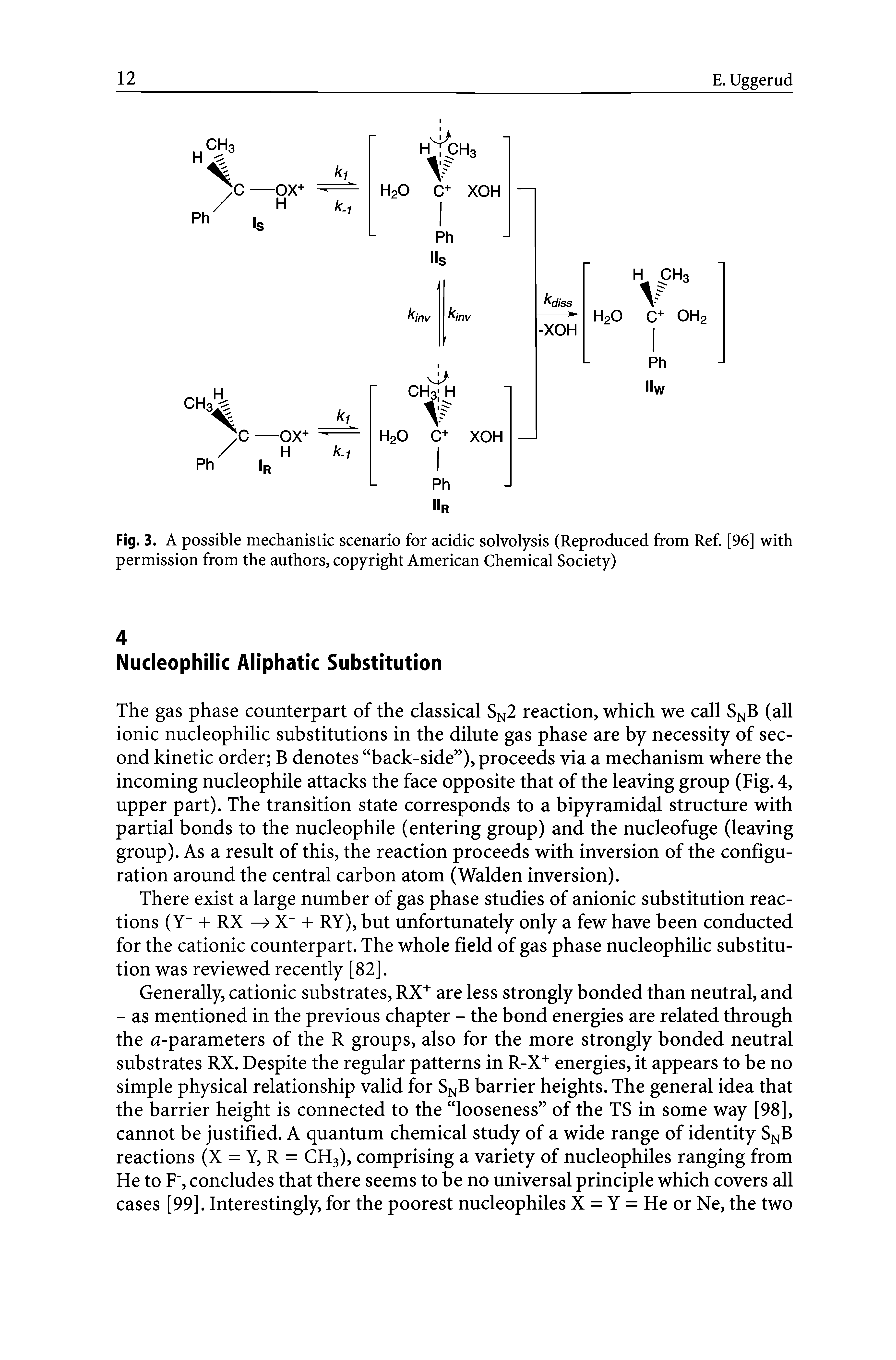 Fig. 3. A possible mechanistic scenario for acidic solvolysis (Reproduced from Ref. [96] with permission from the authors, copyright American Chemical Society)...