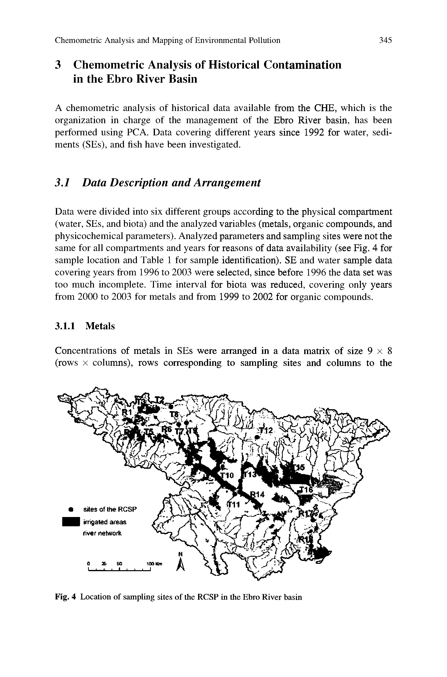 Fig. 4 Location of sampling sites of the RCSP in the Ebro River basin...