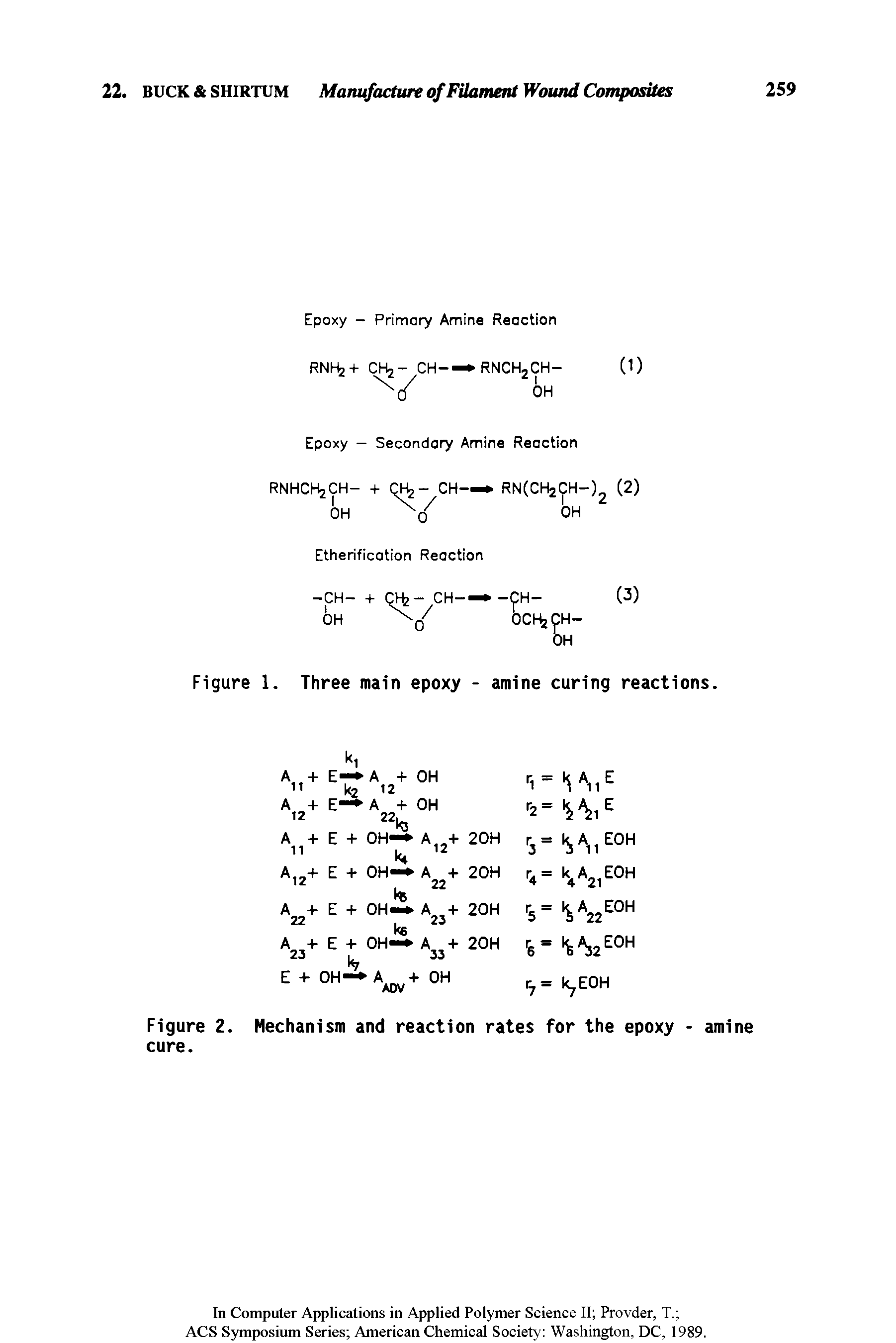 Figure 1. Three main epoxy - amine curing reactions.