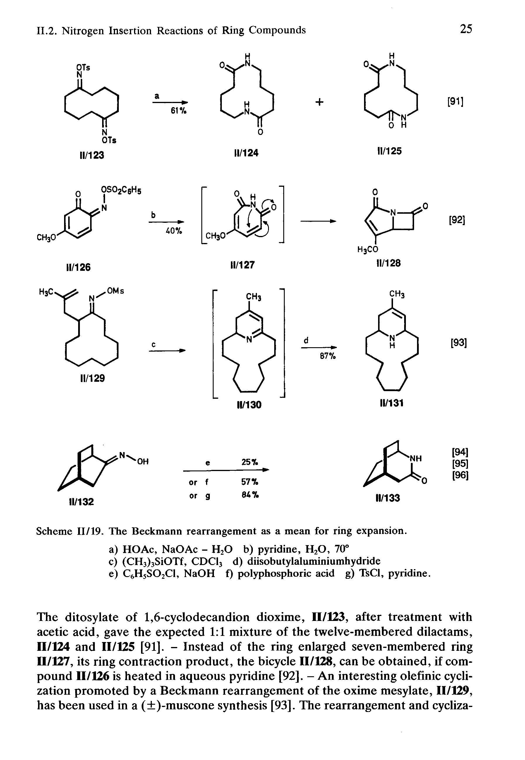 Scheme 11/19. The Beckmann rearrangement as a mean for ring expansion.