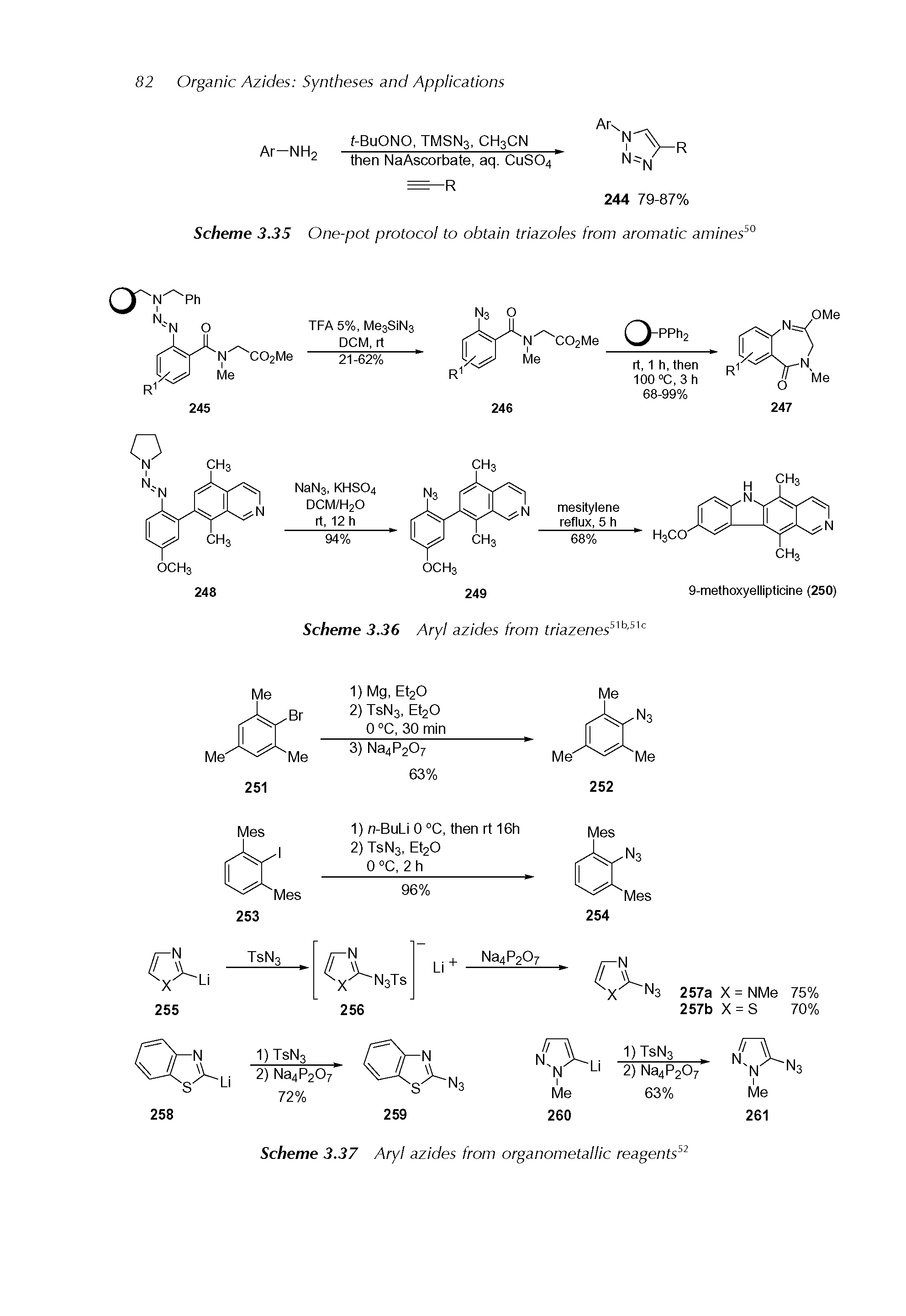 Scheme 3.37 Aryl azides from organometallic reagents ...